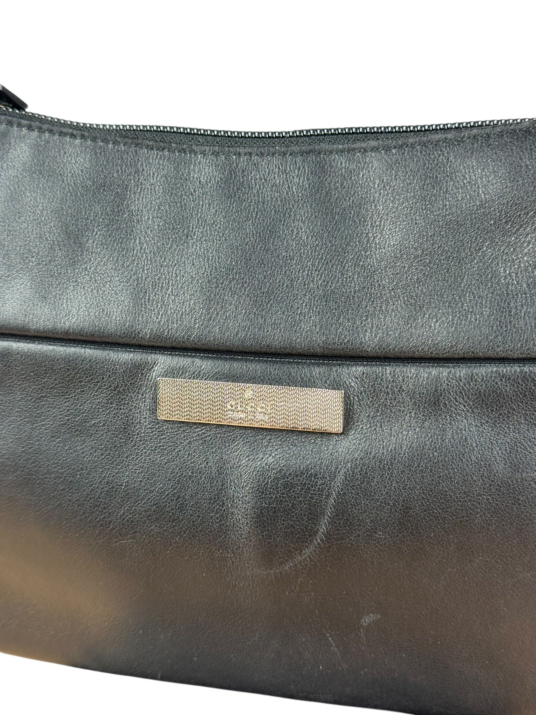 Gucci Vintage Black Leather Bamboo Shoulder Bag - Image 4