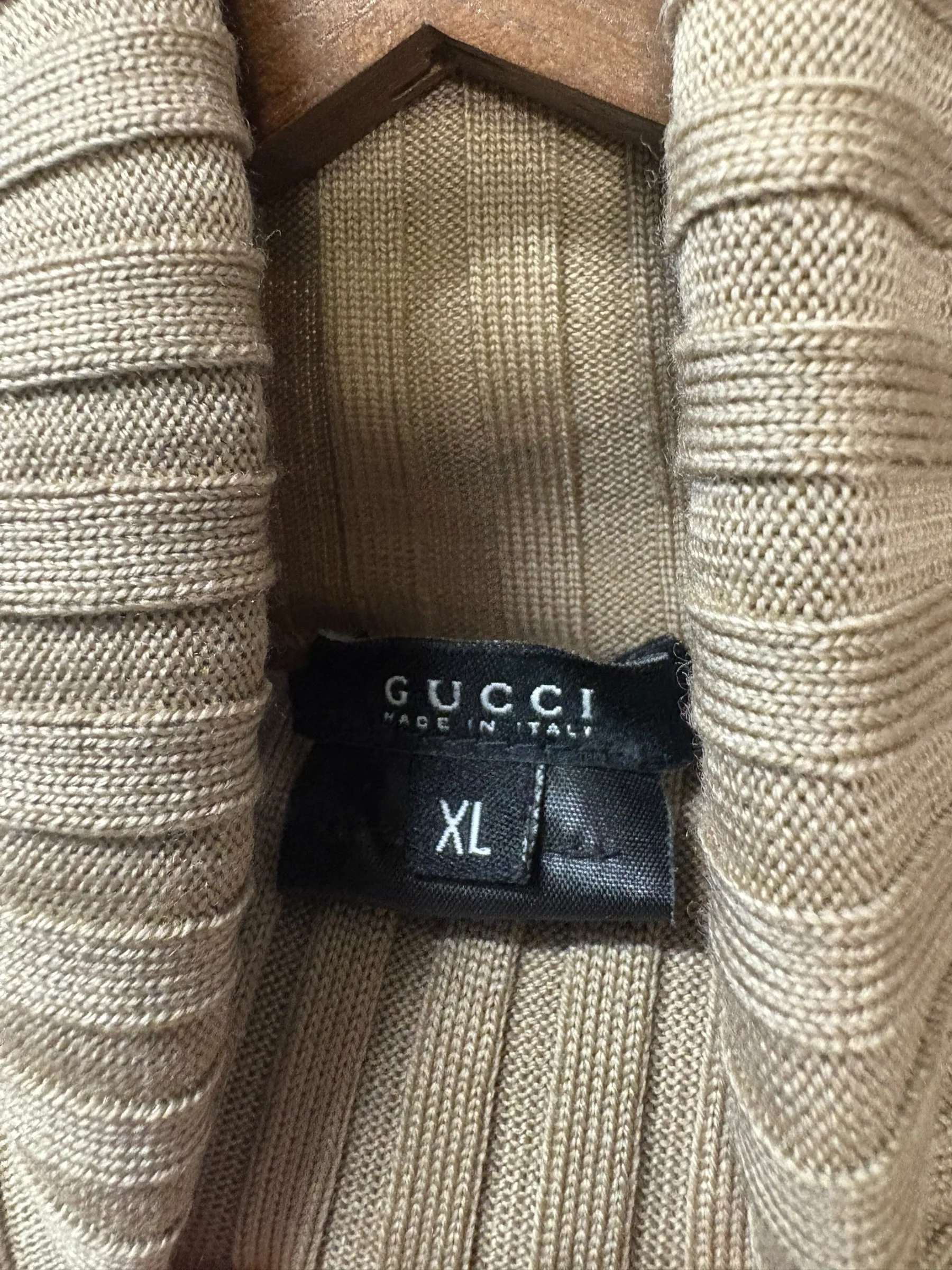 Gucci Vintage Brown Ribbed Turtle Neck Sweater - Image 3