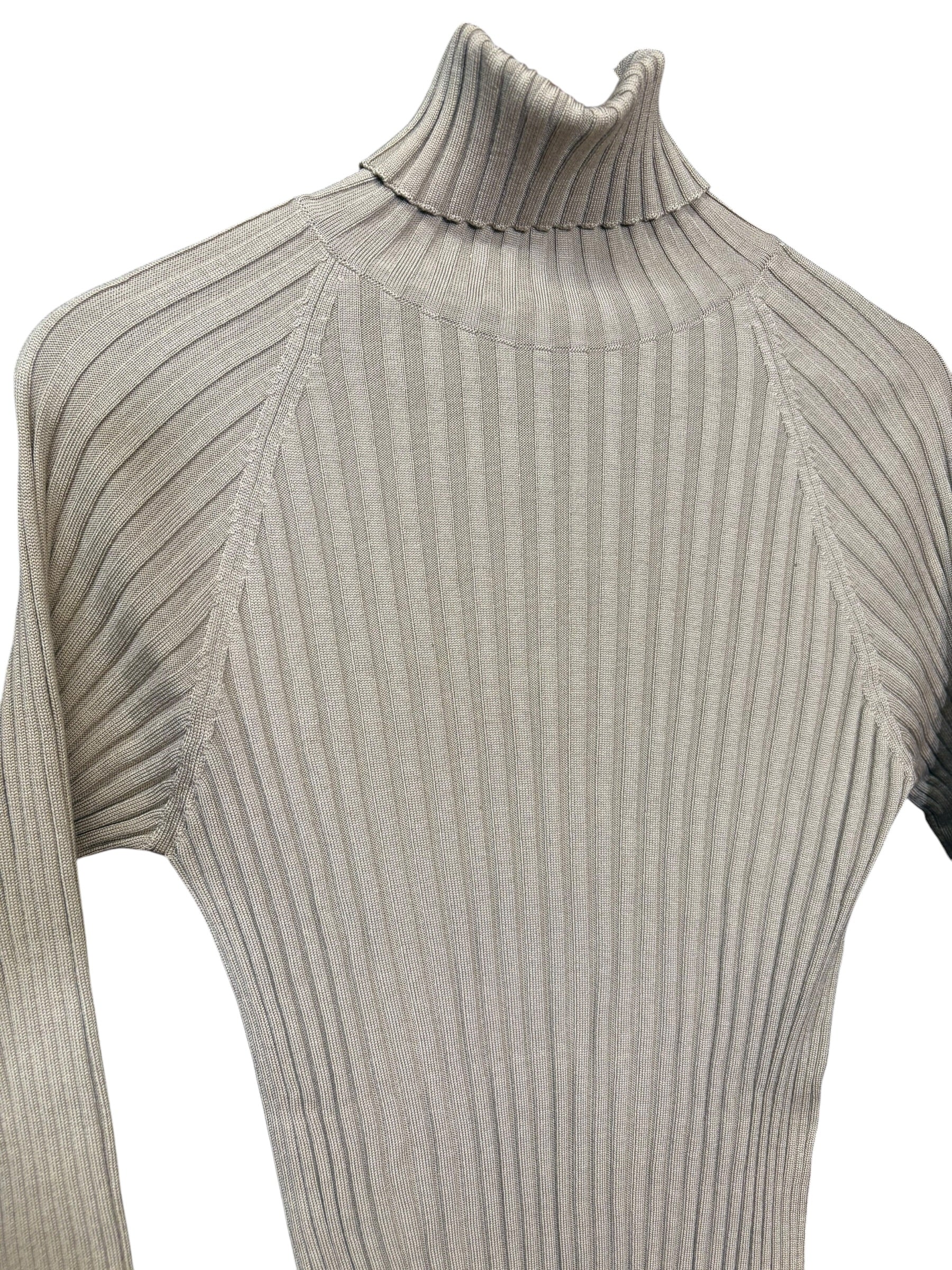 Gucci Vintage Brown Ribbed Turtle Neck Sweater - Image 4