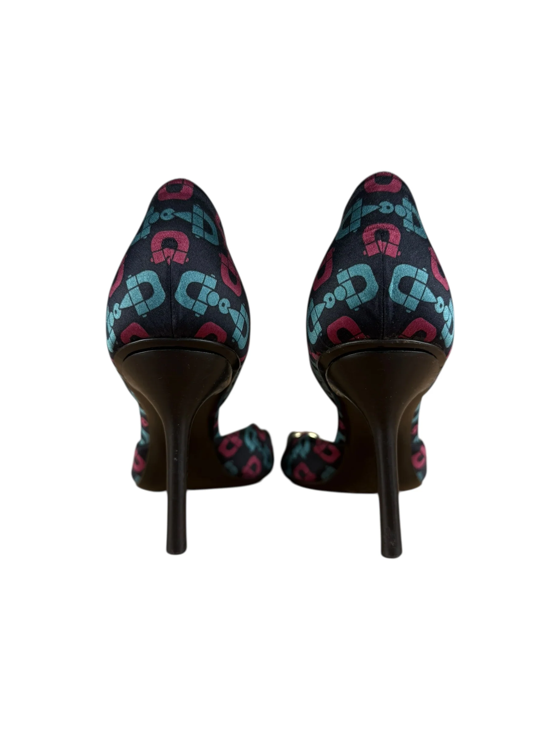 Gucci Vintage Horsebit Open Toe Pumps - Image 4