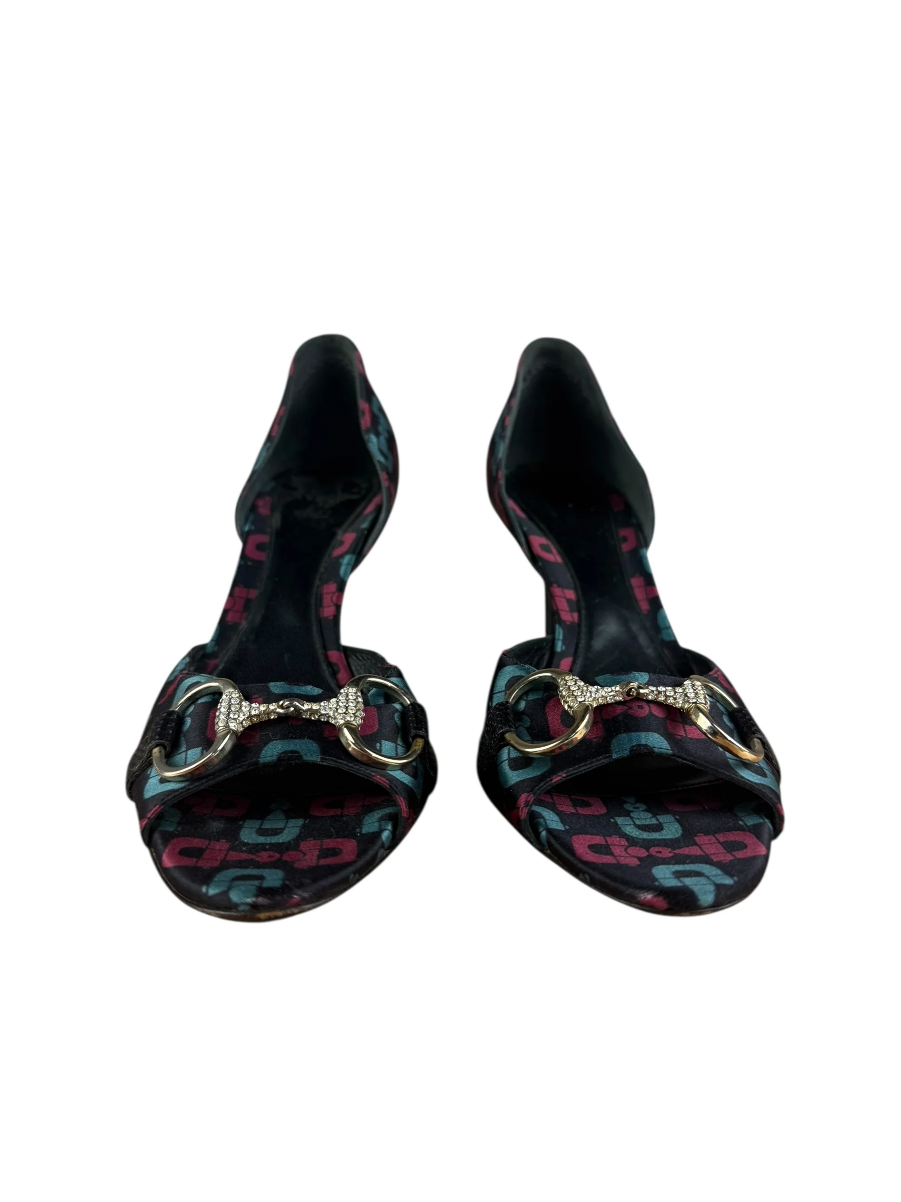 Gucci Vintage Horsebit Open Toe Pumps - Image 5