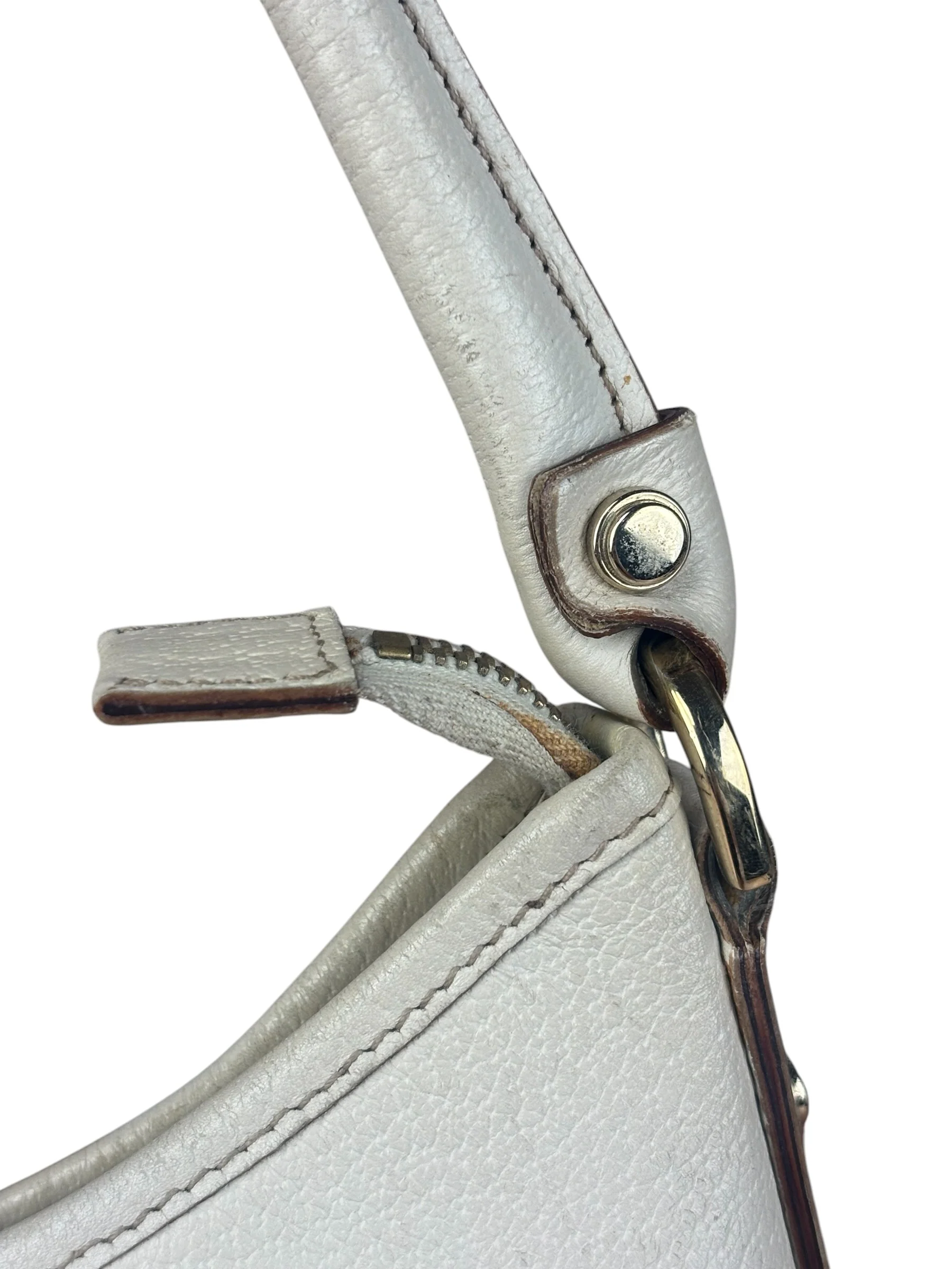 Gucci Vintage Ivory Leather D-Ring Shoulder Bag - Image 11