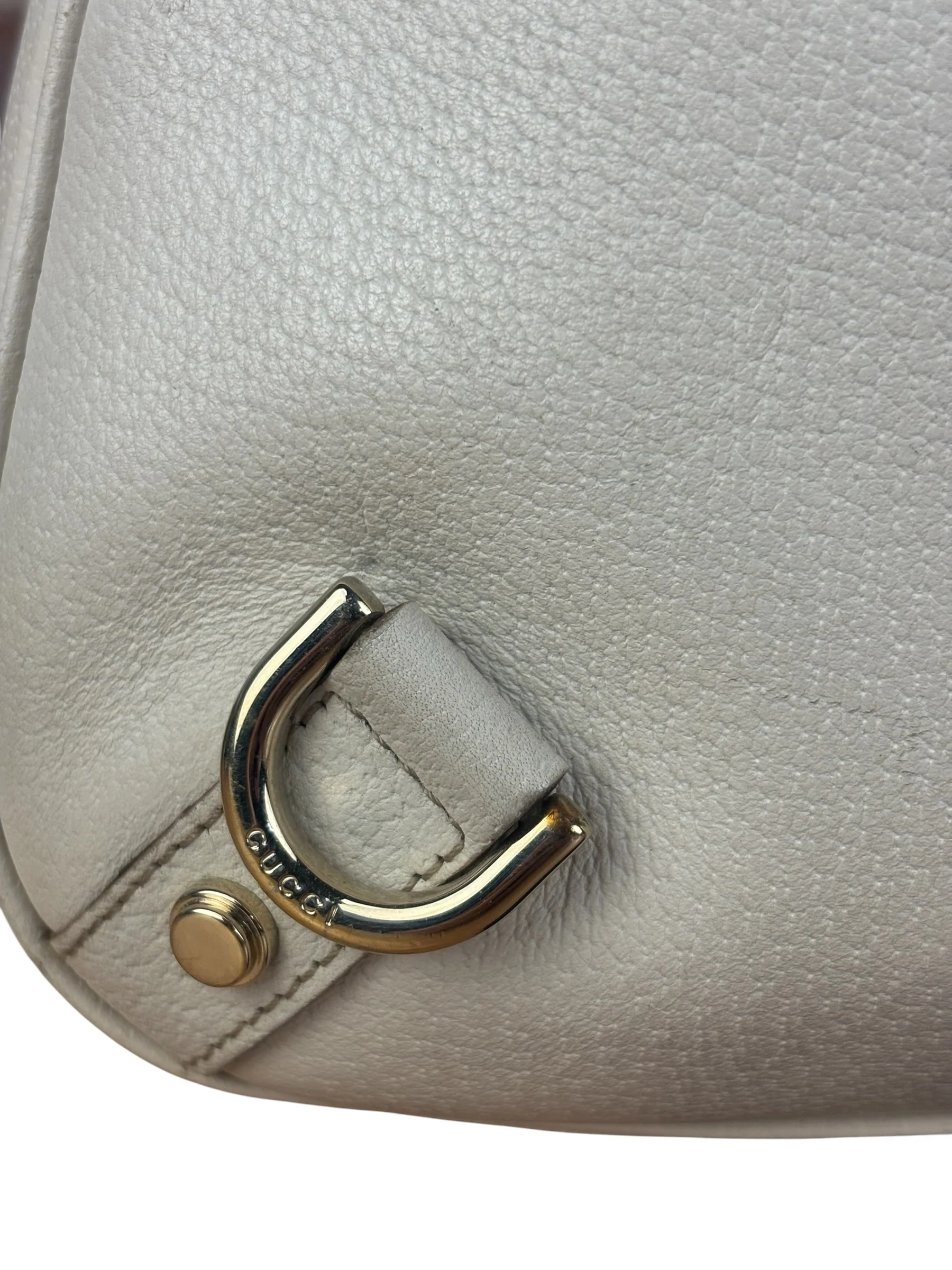 Gucci Vintage Ivory Leather D-Ring Shoulder Bag - Image 16