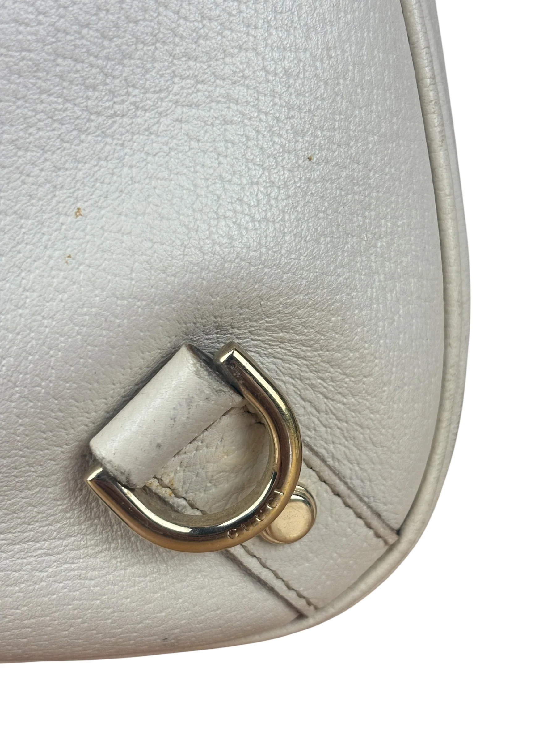 Gucci Vintage Ivory Leather D-Ring Shoulder Bag - Image 17