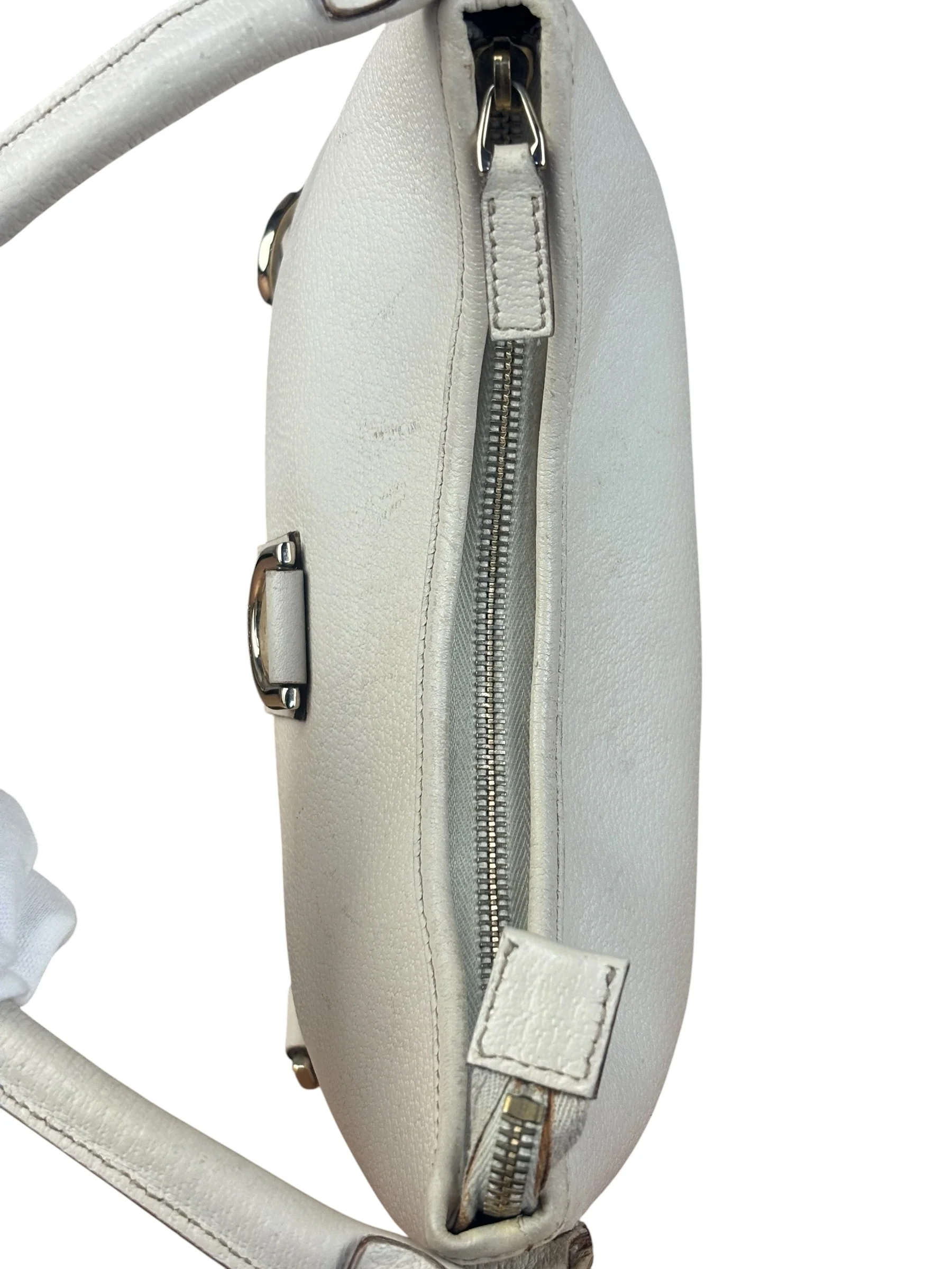 Gucci Vintage Ivory Leather D-Ring Shoulder Bag - Image 18