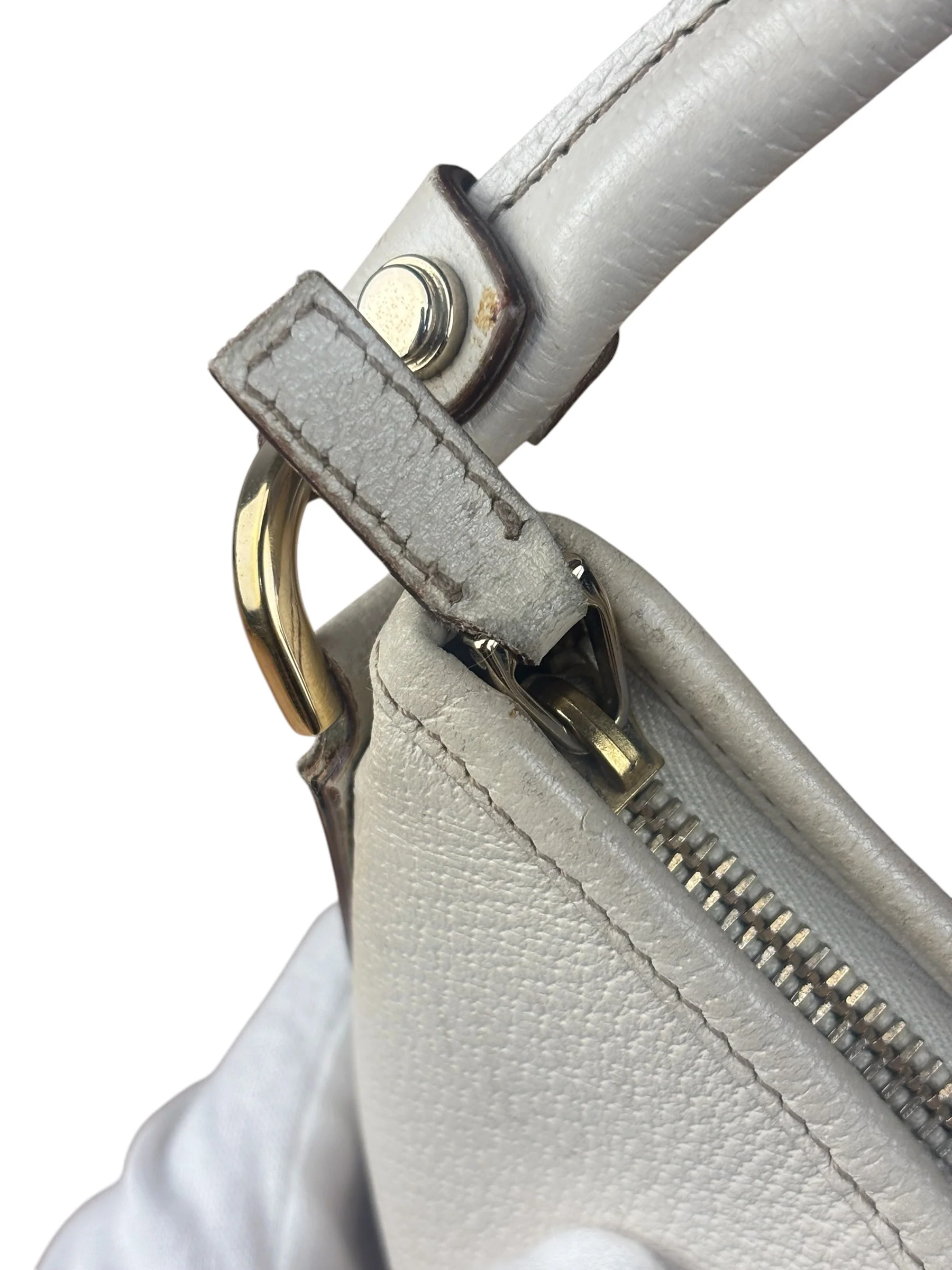 Gucci Vintage Ivory Leather D-Ring Shoulder Bag - Image 21