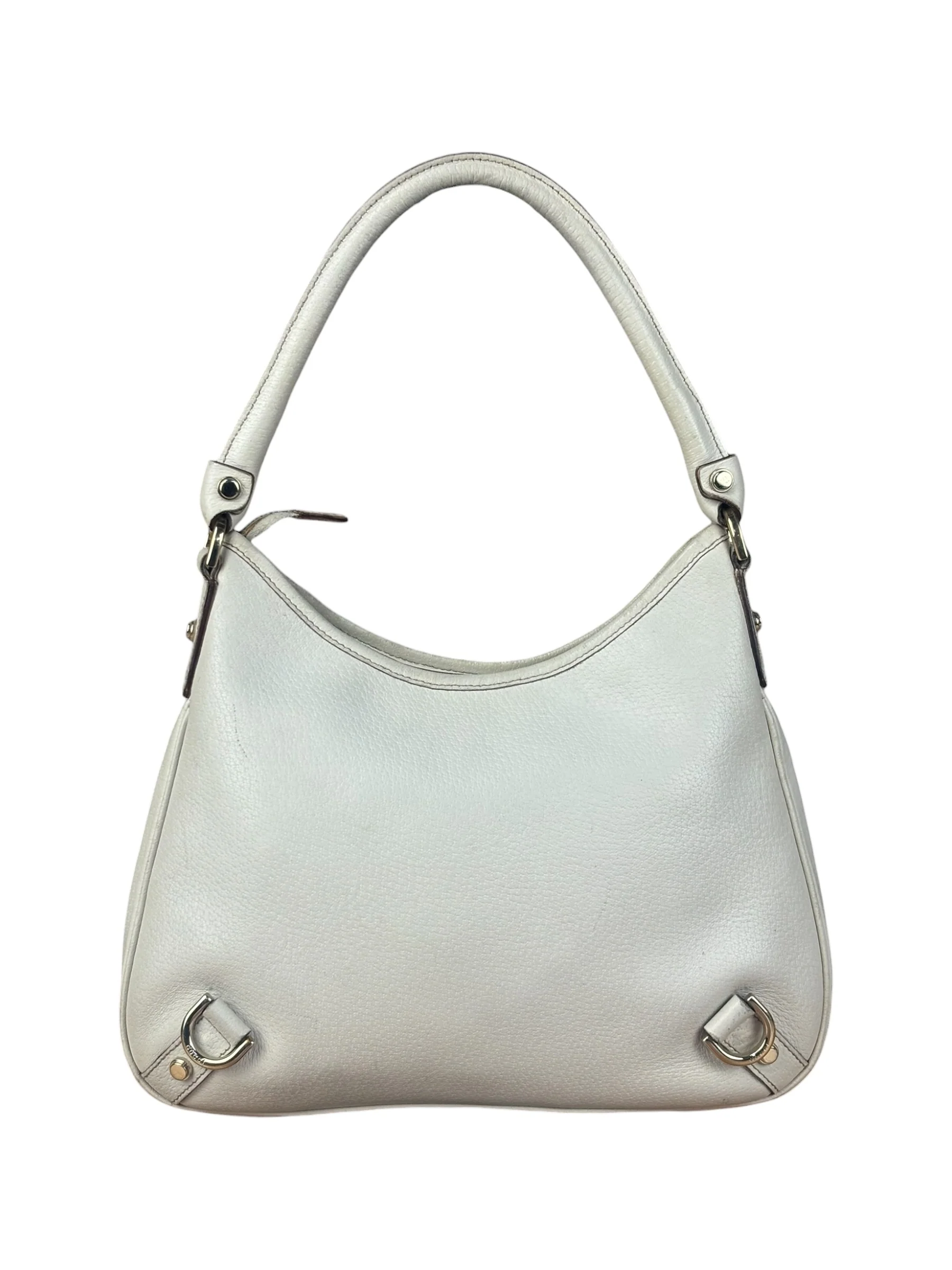 Gucci Vintage Ivory Leather D-Ring Shoulder Bag - Image 4