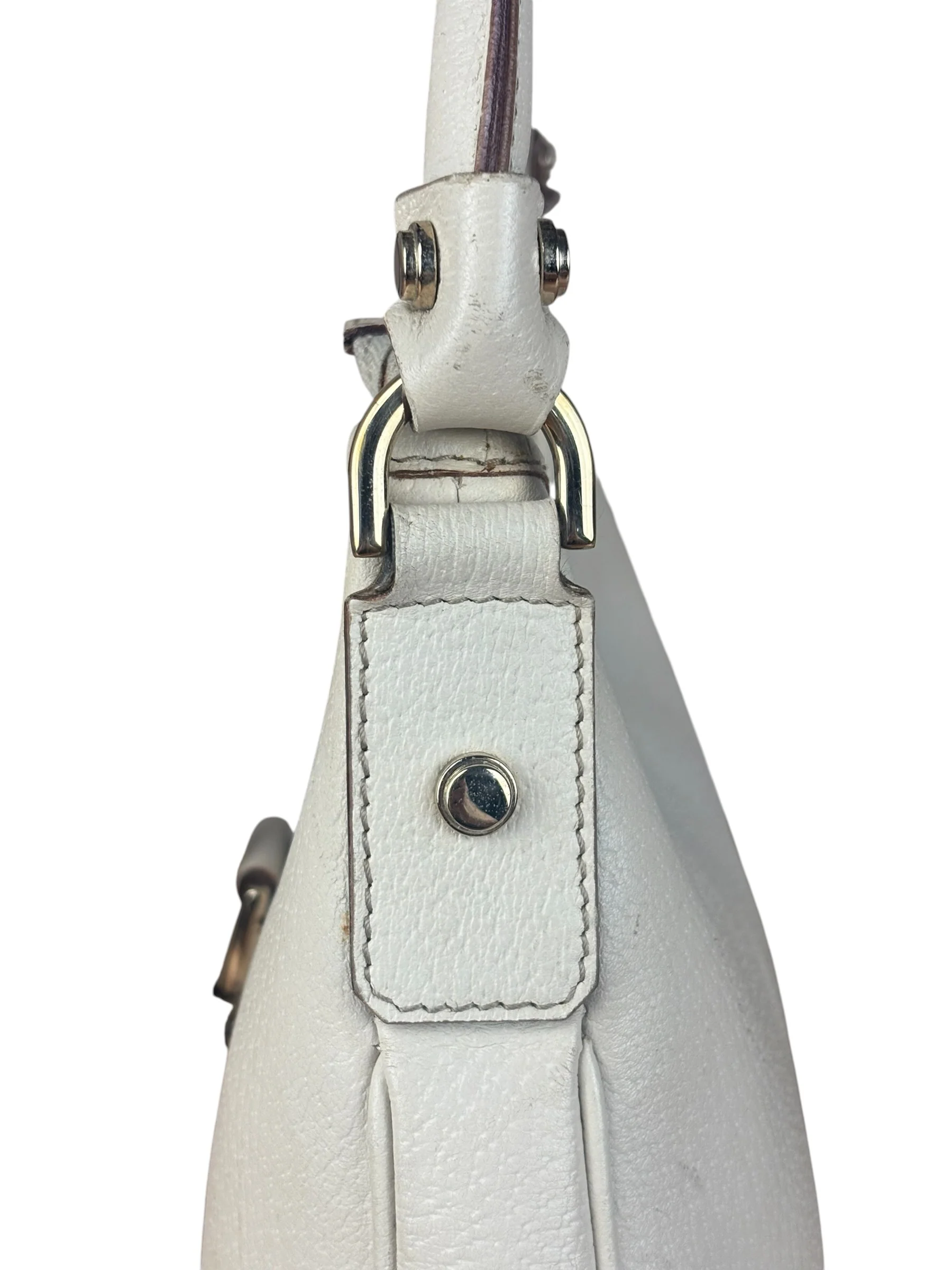 Gucci Vintage Ivory Leather D-Ring Shoulder Bag - Image 5