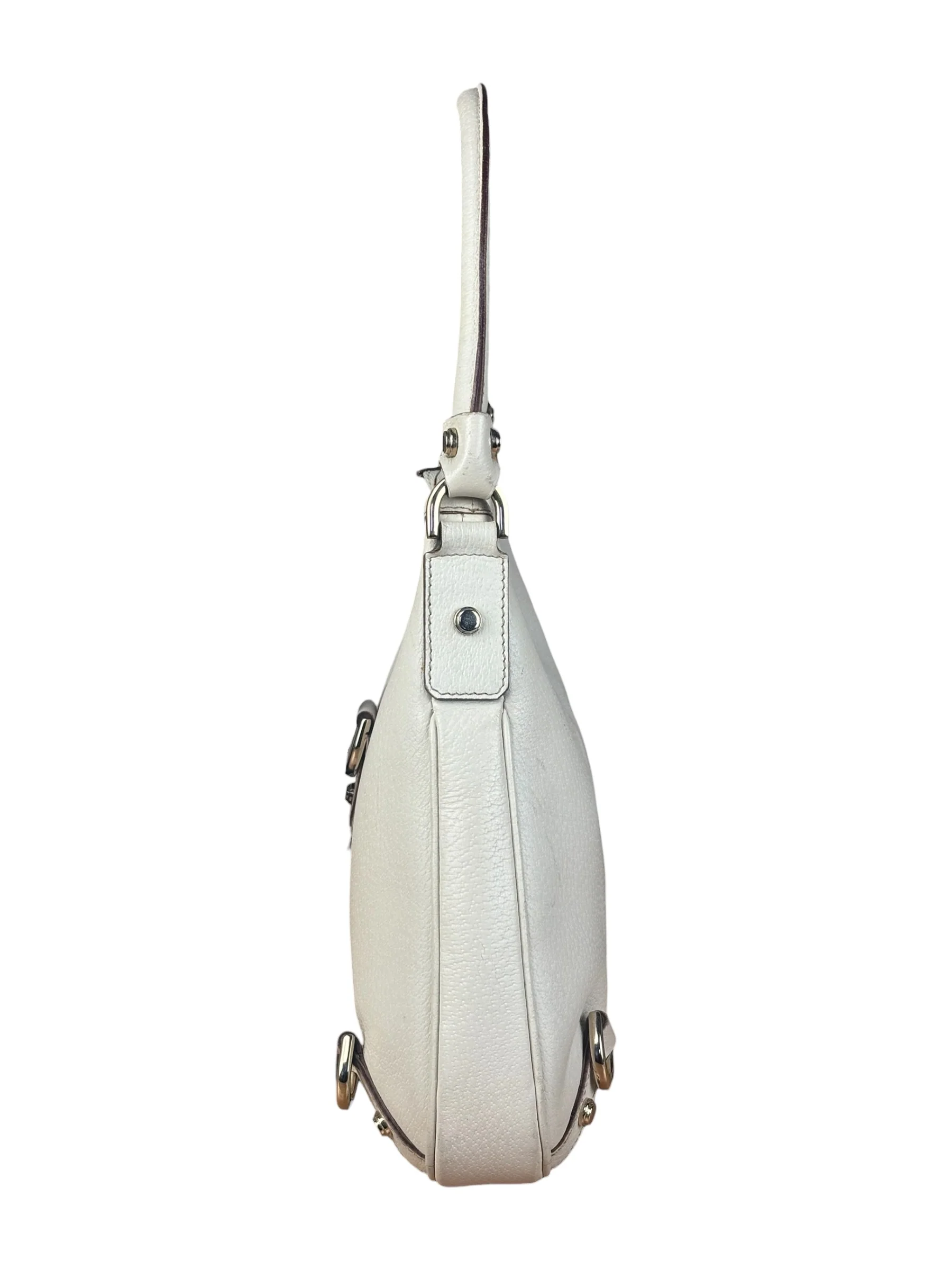 Gucci Vintage Ivory Leather D-Ring Shoulder Bag - Image 6