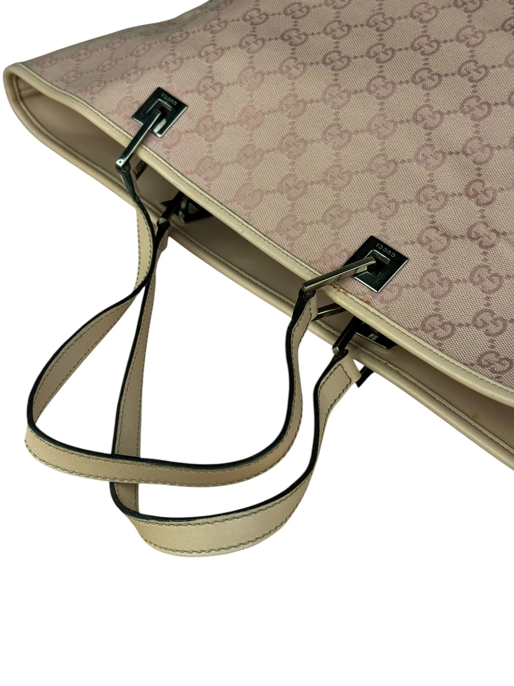 Gucci Vintage Pink Canvas Large Tote Bag - Image 17