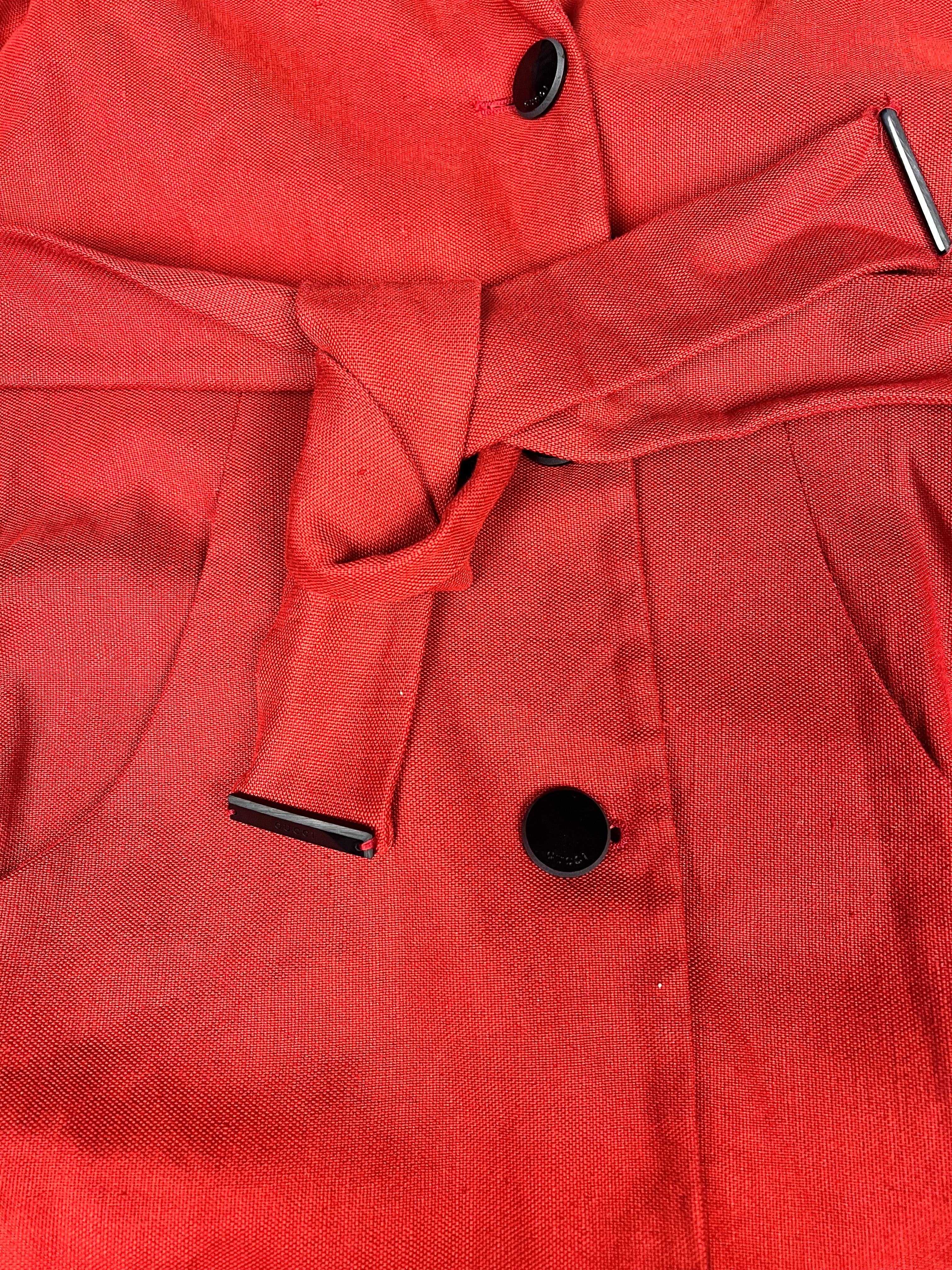 Gucci Vintage Red Trench Coat - Image 11