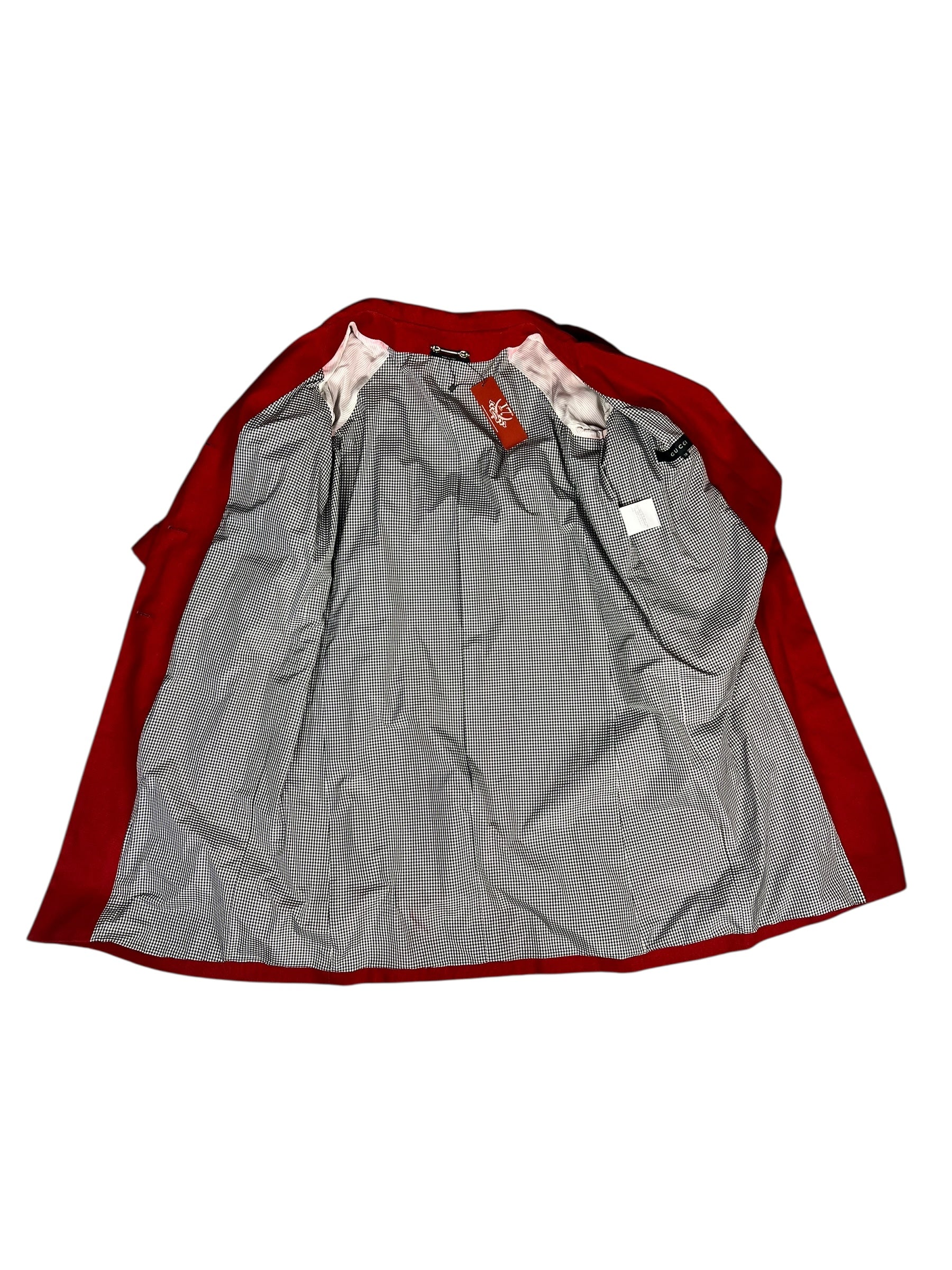 Gucci Vintage Red Trench Coat - Image 3