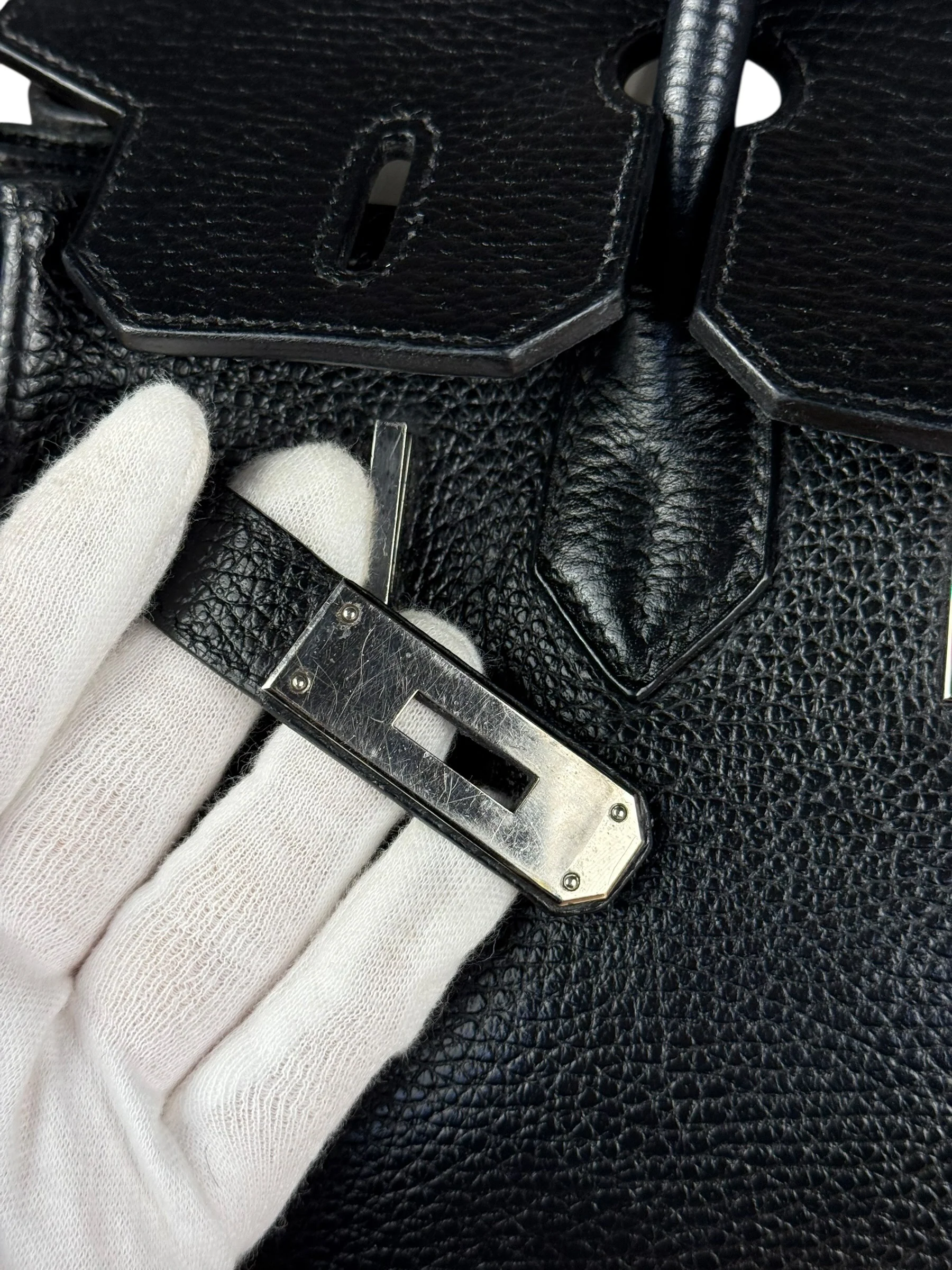 Hermes Birkin 30 Black Togo Leather Handbag 2002 - Image 46