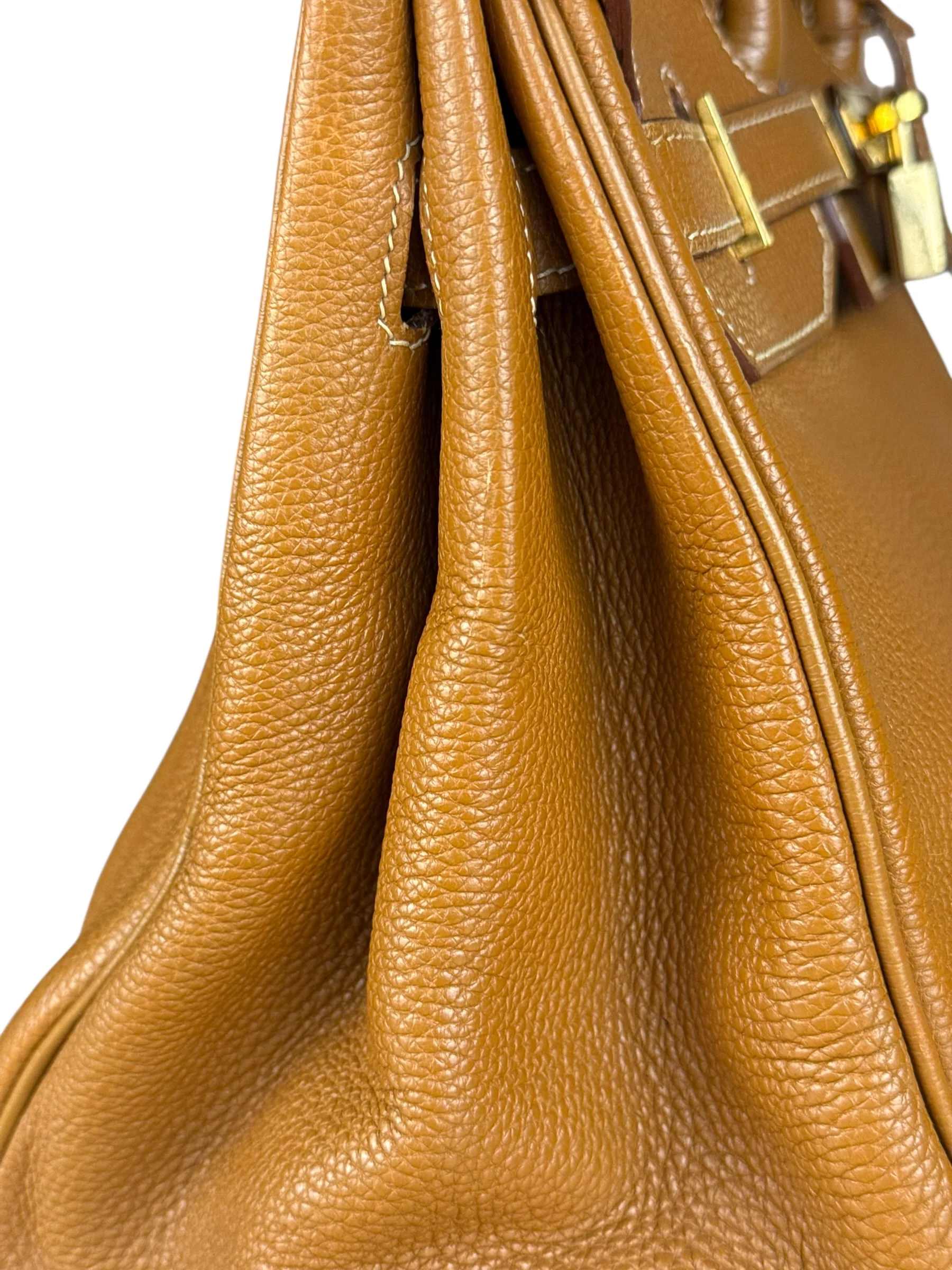 Hermes Birkin 35 Gold Brown Togo Leather Handbag 2001 - Image 10