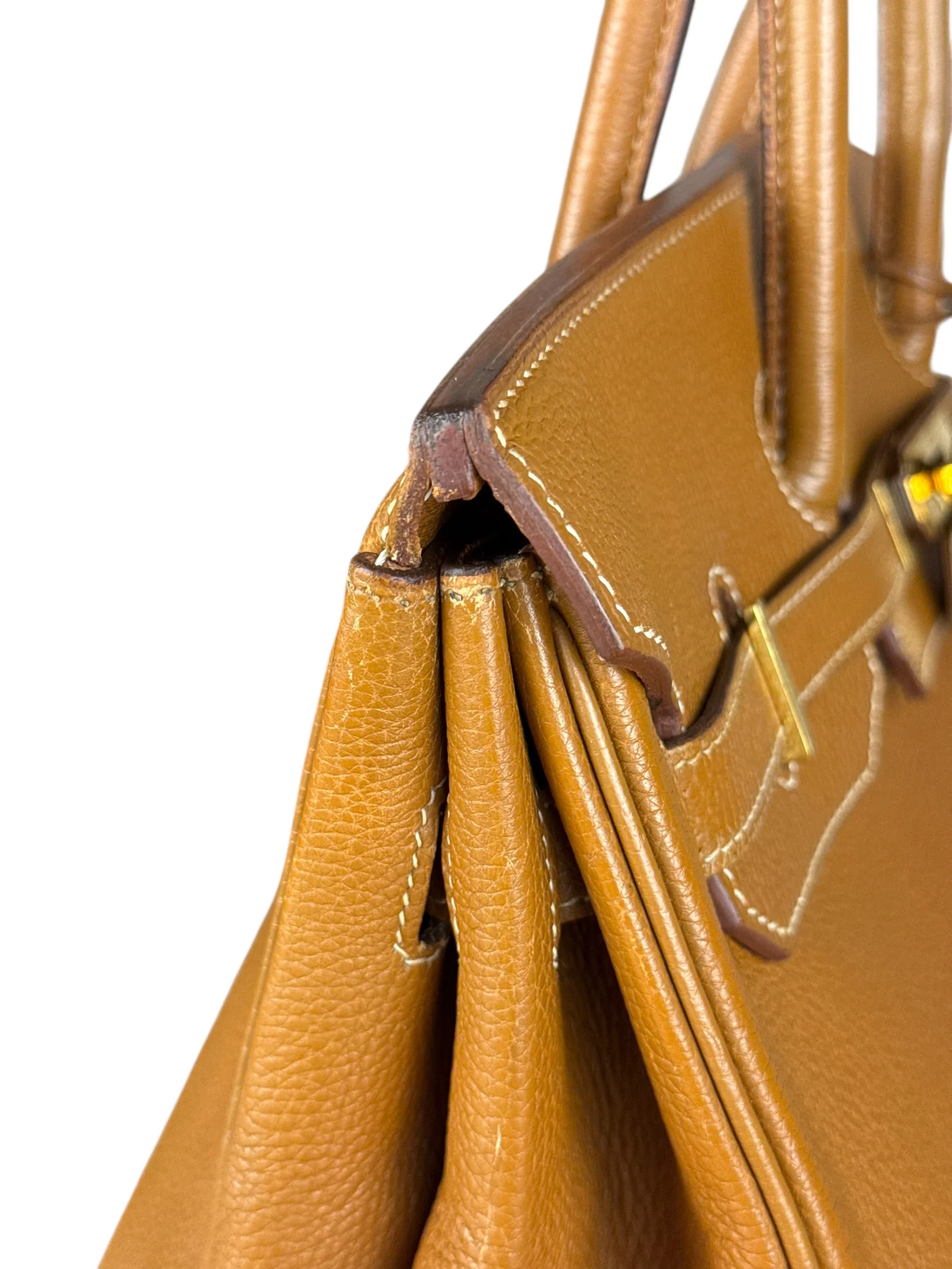 Hermes Birkin 35 Gold Brown Togo Leather Handbag 2001 - Image 11