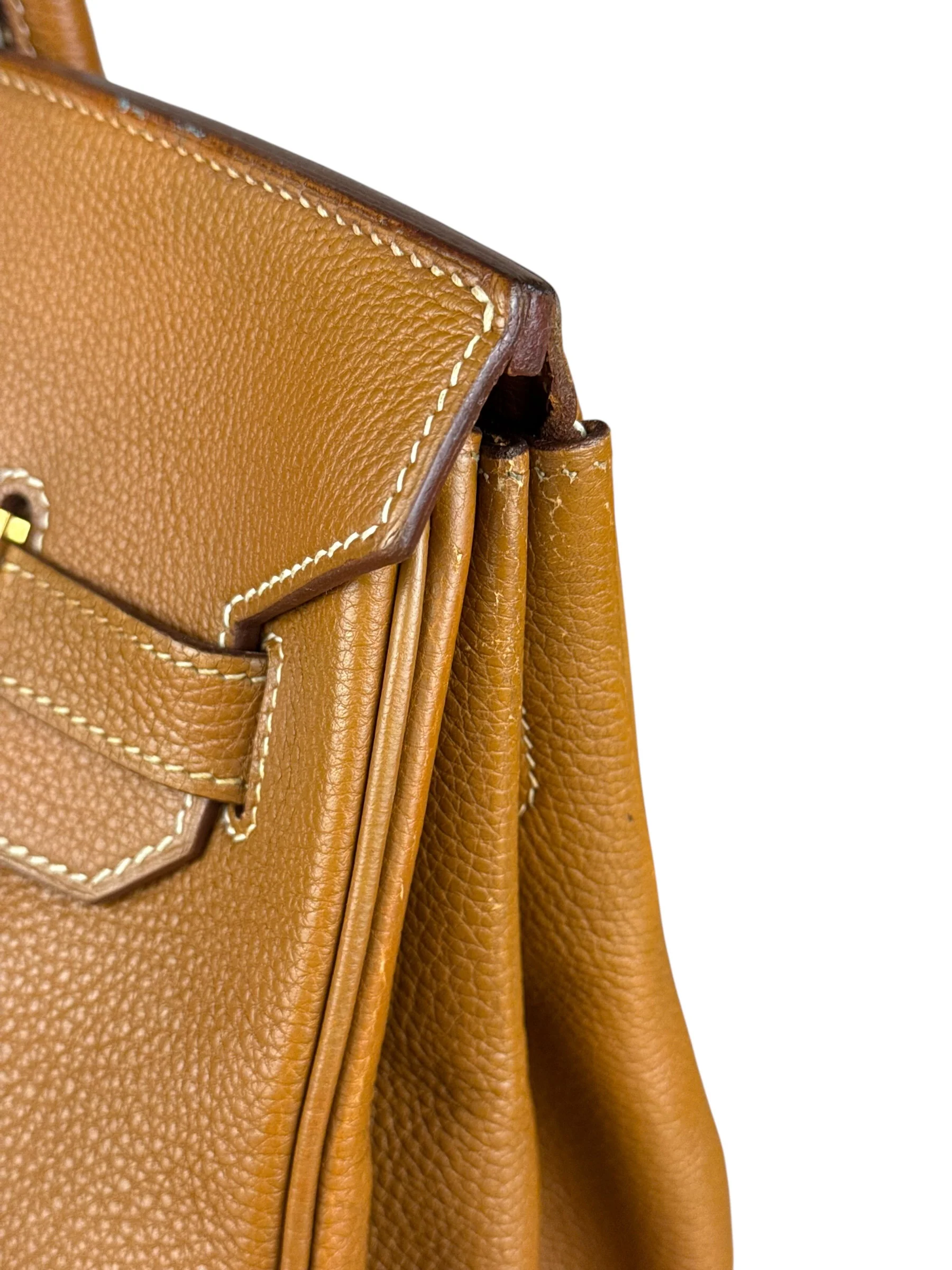 Hermes Birkin 35 Gold Brown Togo Leather Handbag 2001 - Image 12