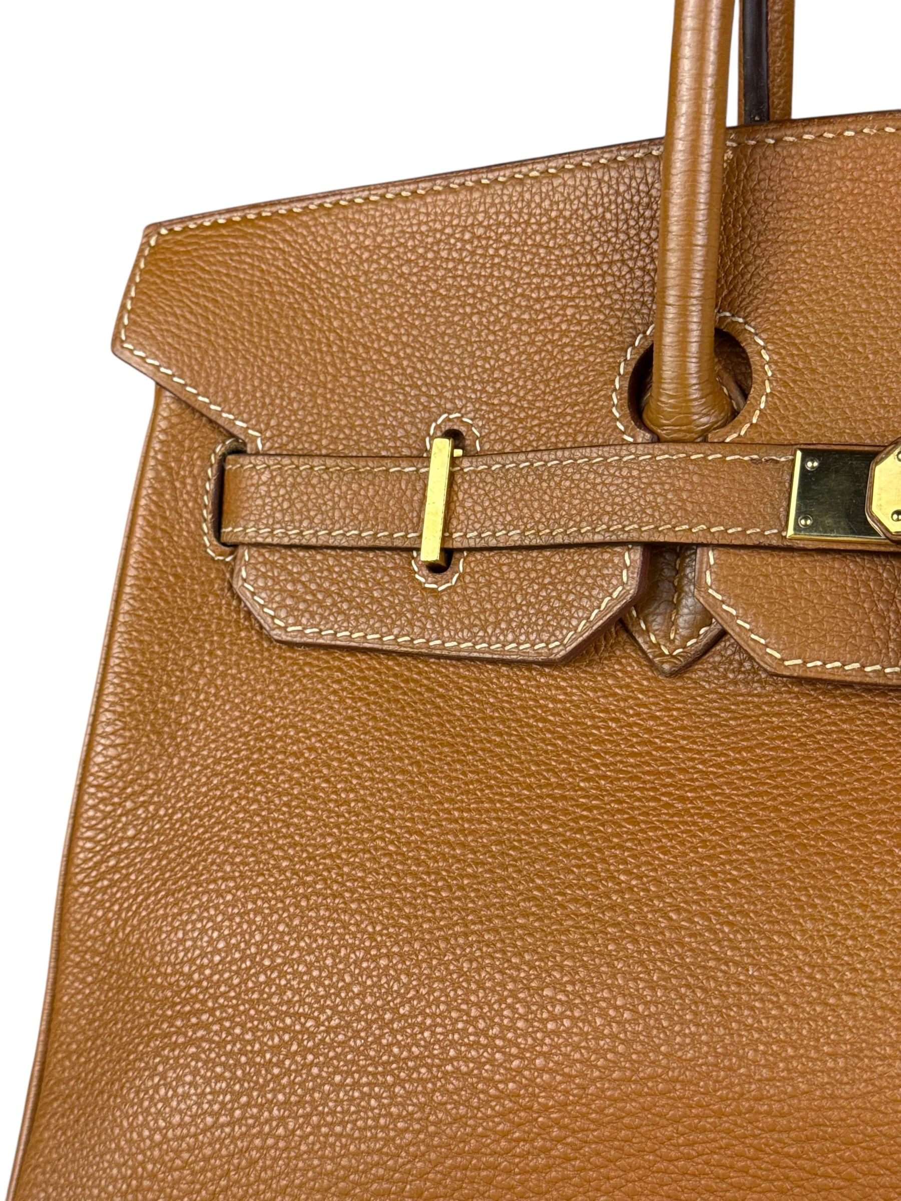 Hermes Birkin 35 Gold Brown Togo Leather Handbag 2001 - Image 17