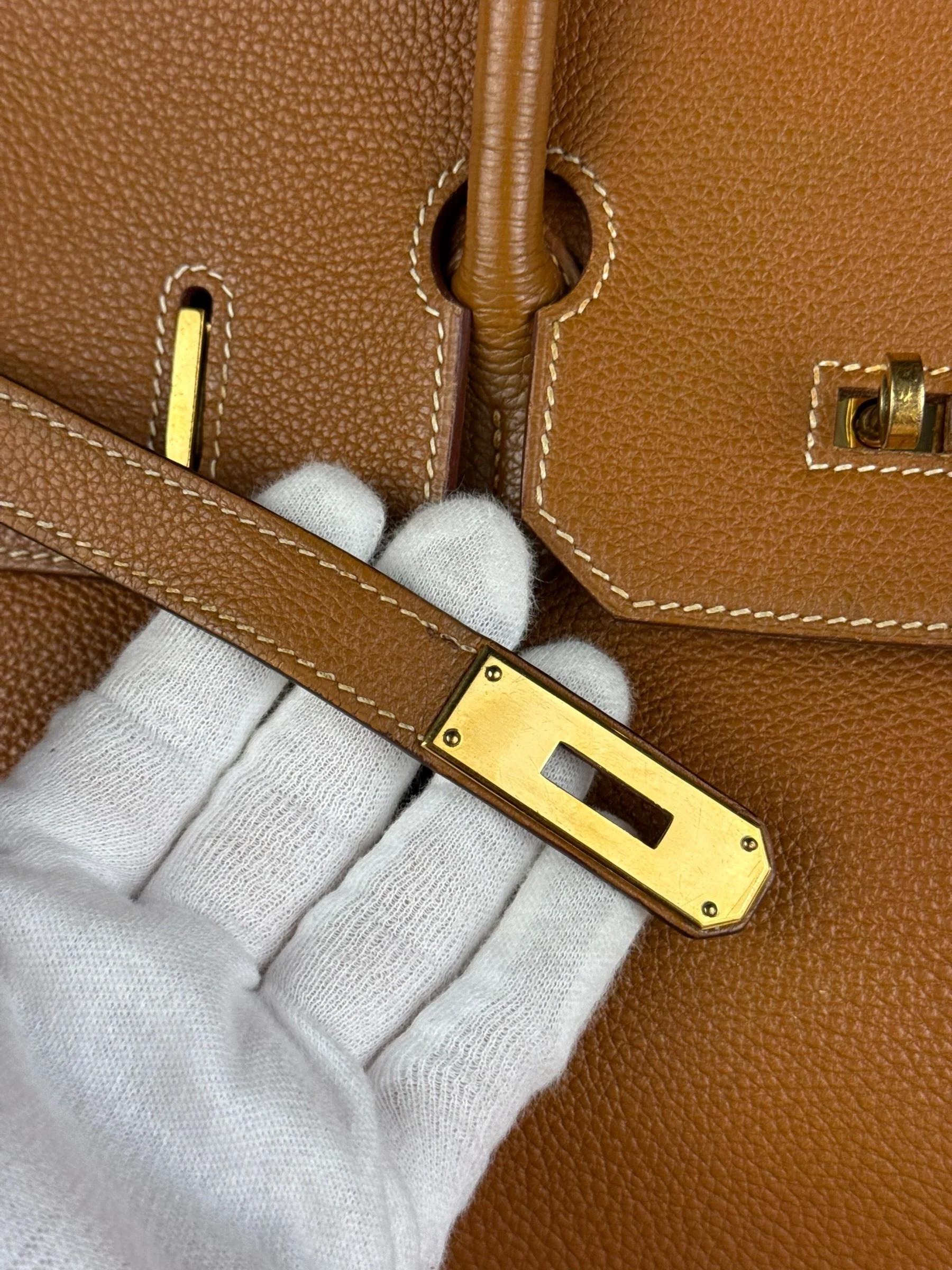 Hermes Birkin 35 Gold Brown Togo Leather Handbag 2001 - Image 27