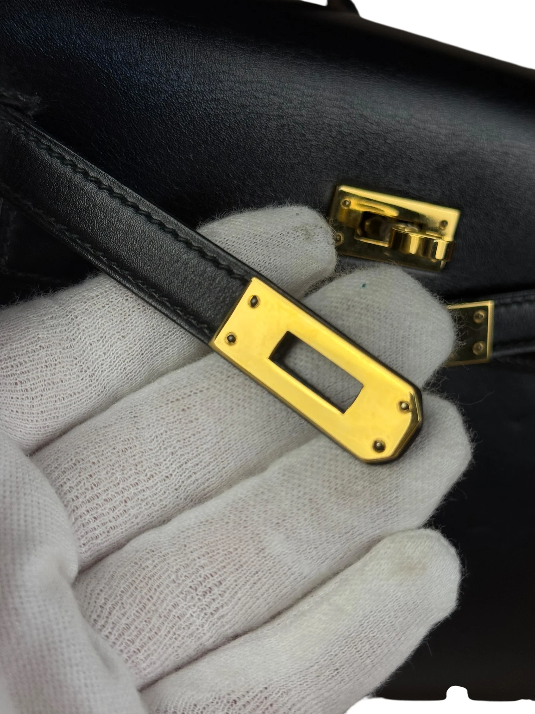 Hermes Black Mini Kelly 20 Box Calf 1991 - Image 32