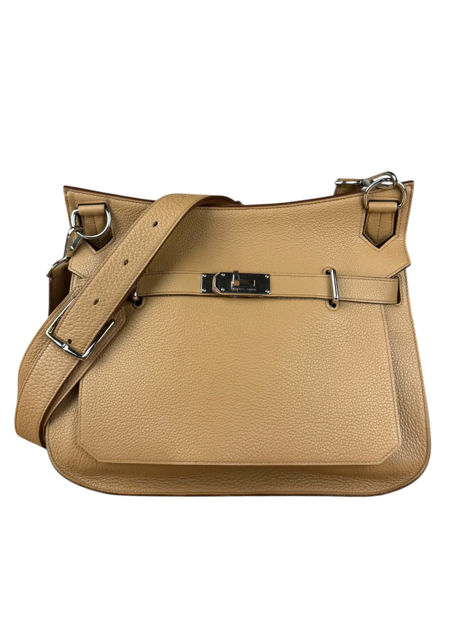 Hermes Jypsiere Tan Clemence Leather Shoulder Bag 2008