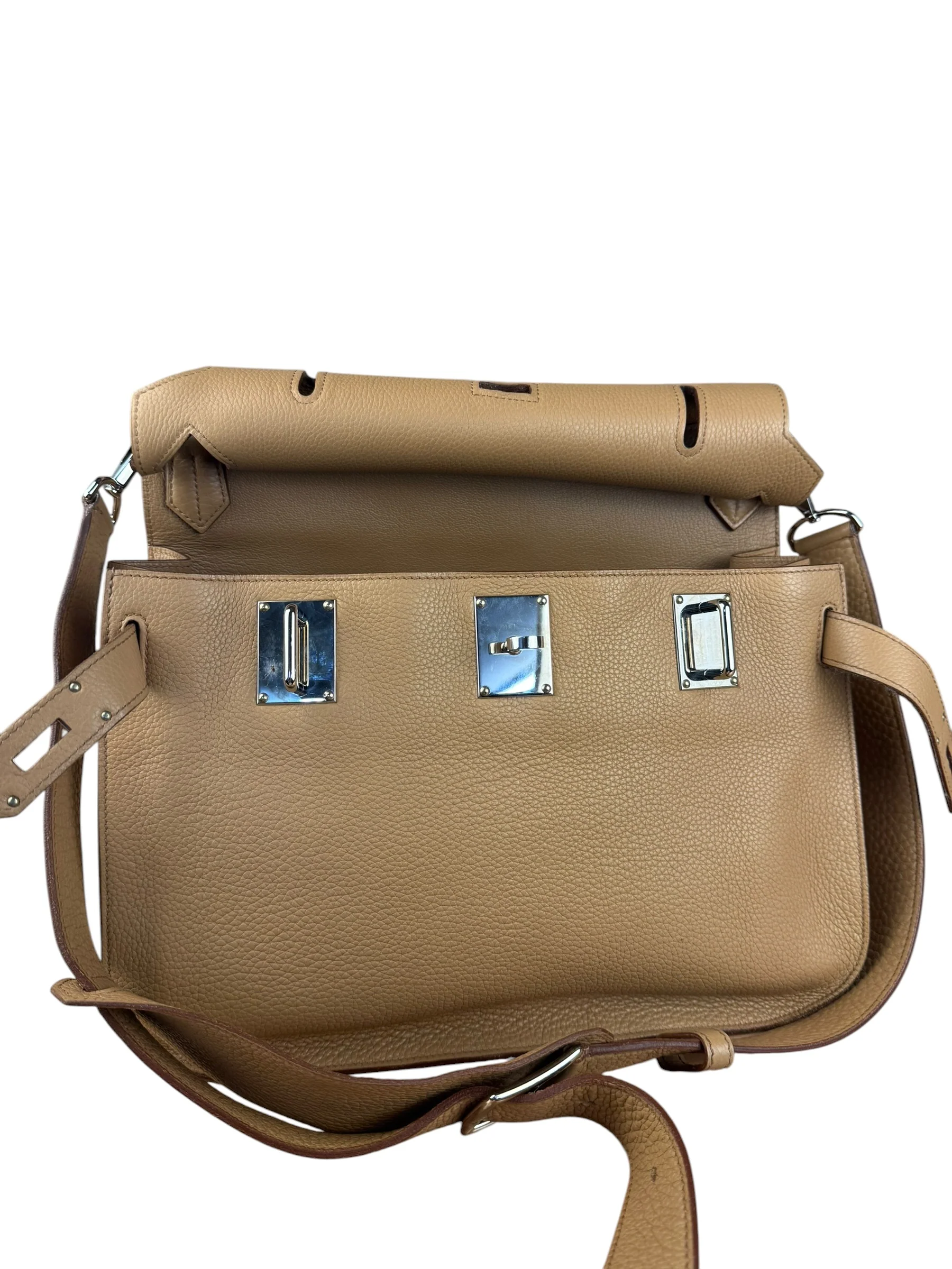 Hermes Jypsiere Tan Clemence Leather Shoulder Bag 2008 - Image 20