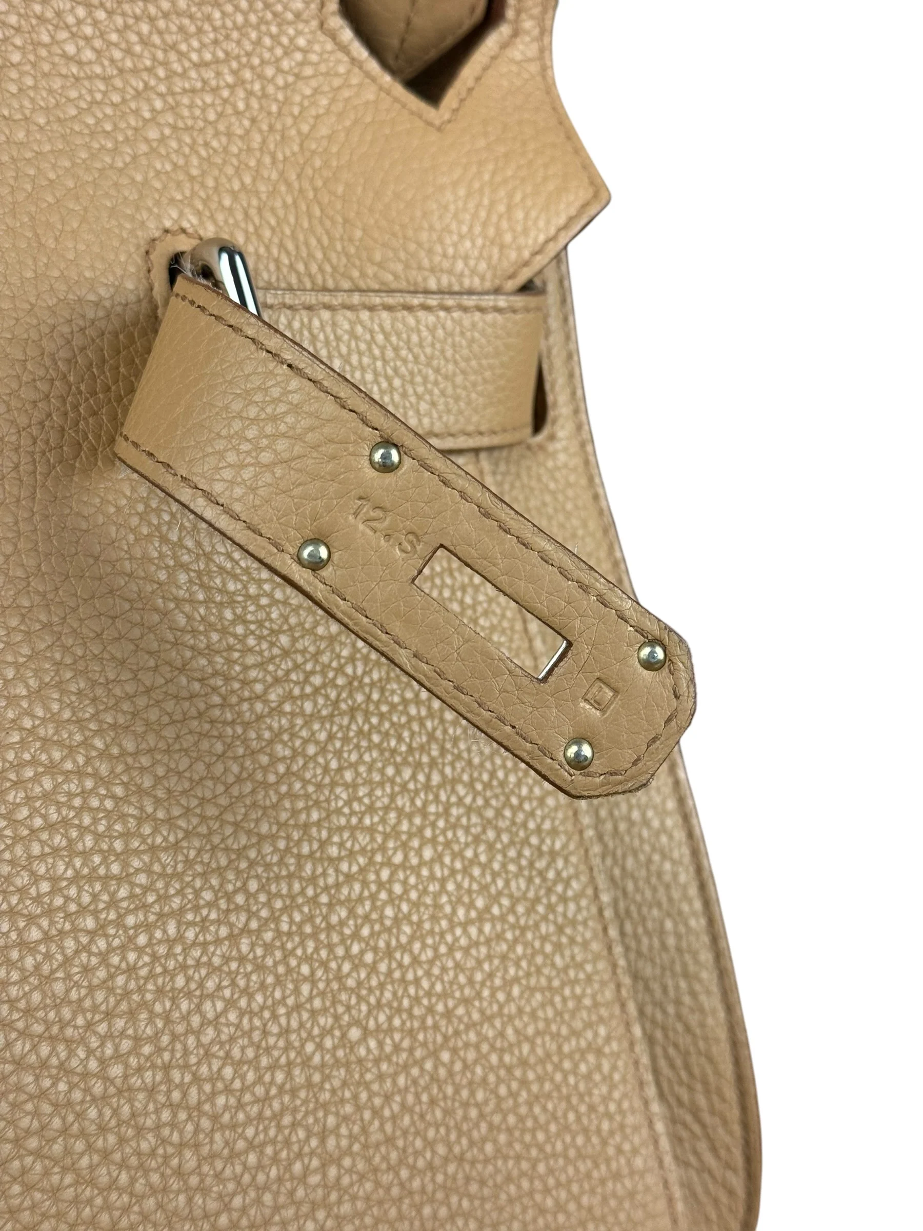Hermes Jypsiere Tan Clemence Leather Shoulder Bag 2008 - Image 8