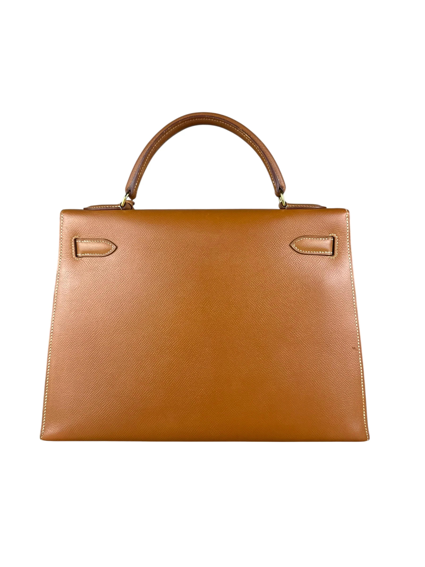 Hermes Kelly 32 Sellier Epsom Gold Handbag 1995 - Image 9