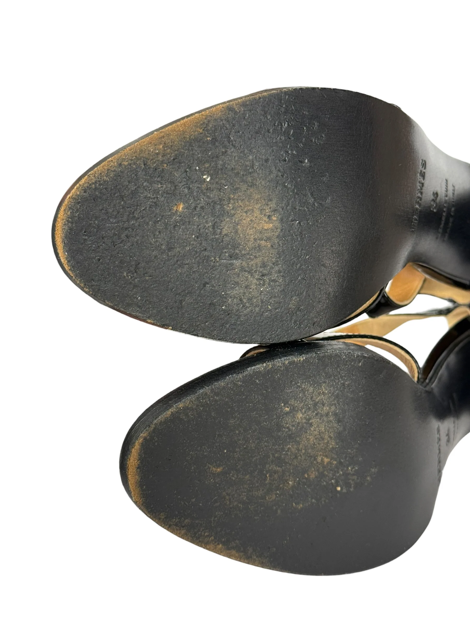 Hermes Sac Depeche Black Leather Heels - Image 11