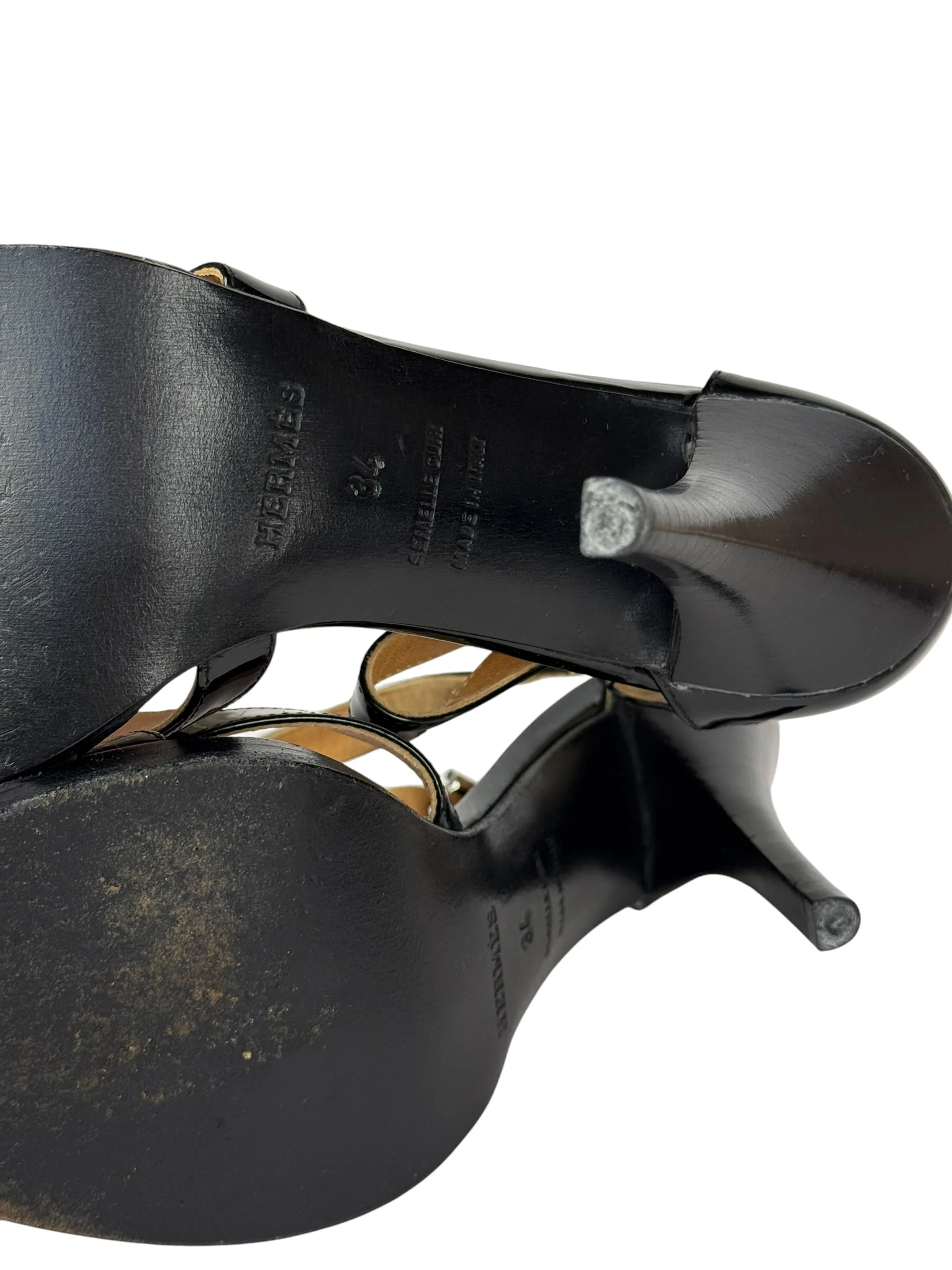 Hermes Sac Depeche Black Leather Heels - Image 13