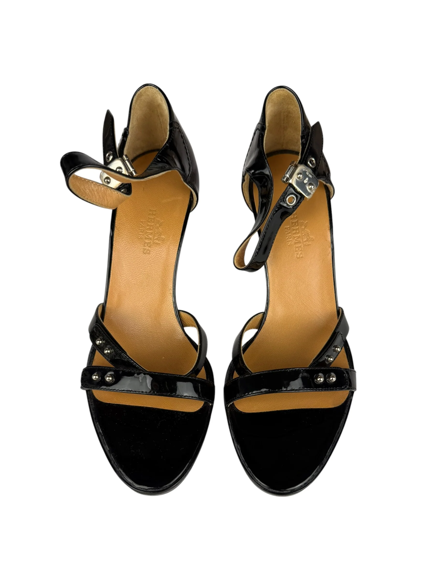 Hermes Sac Depeche Black Leather Heels - Image 6