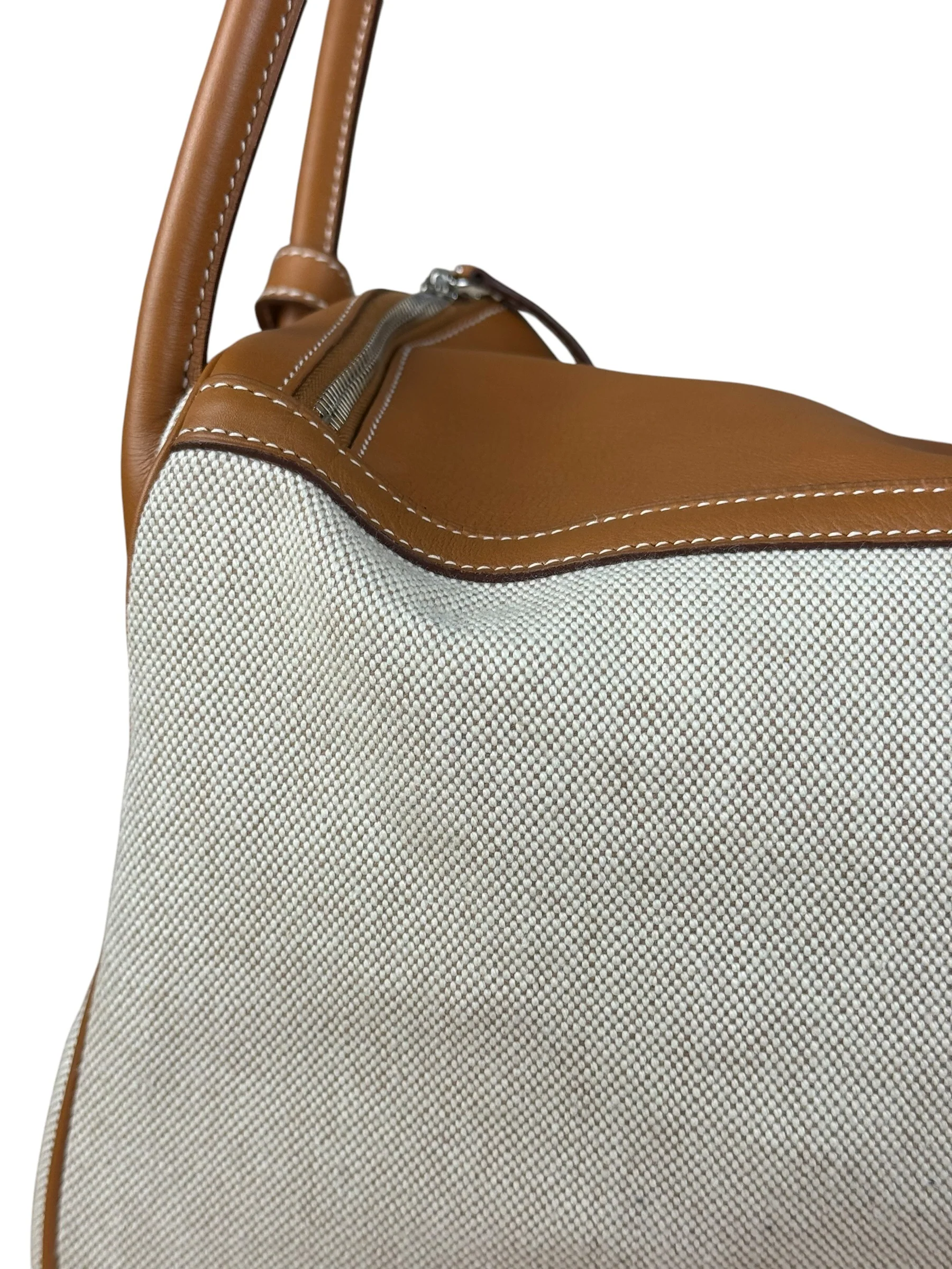 Hermes Toile Swift Canvas/Leather Lindy 30 Beige/Brown 2007 - Image 10