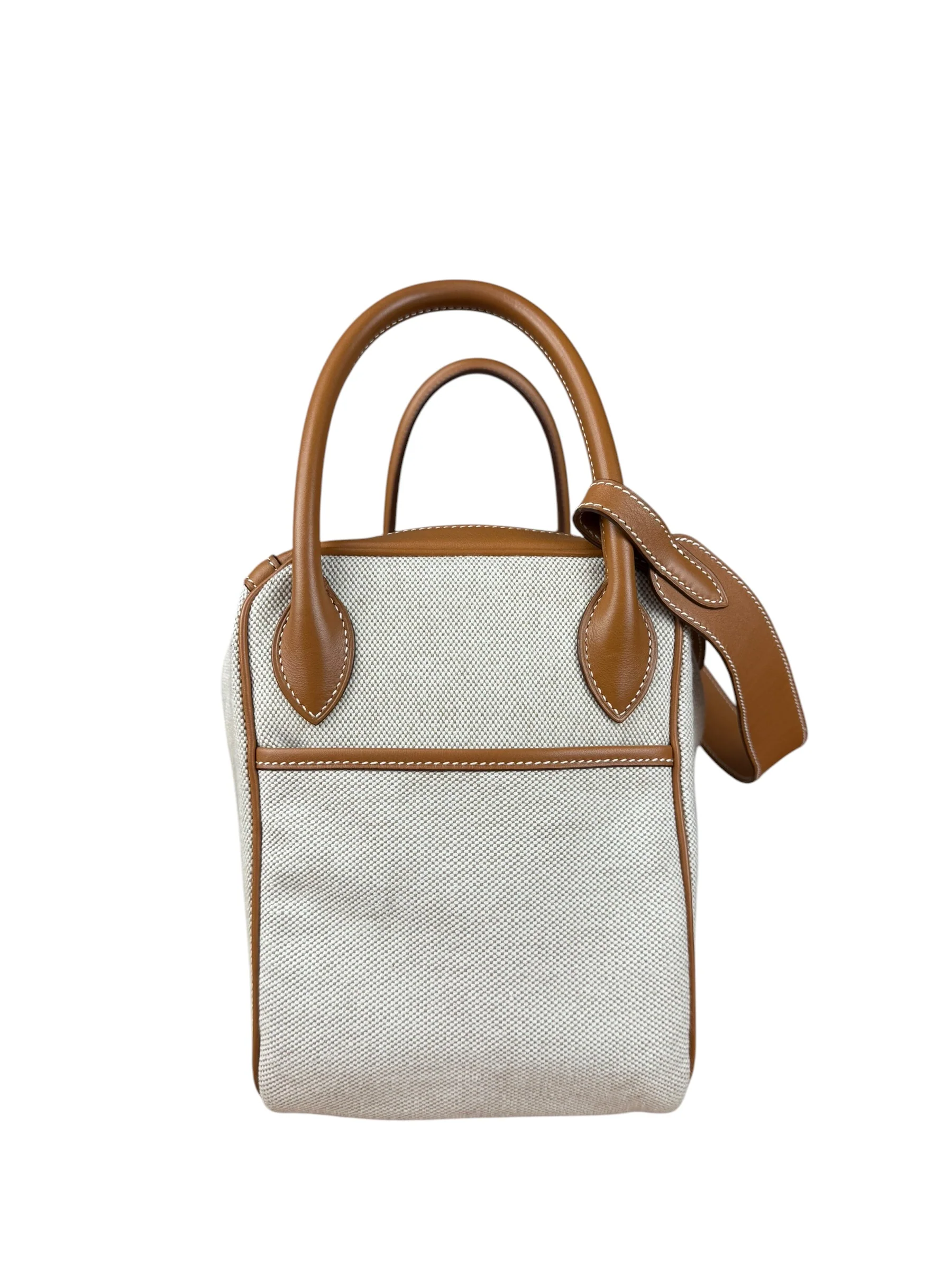 Hermes Toile Swift Canvas/Leather Lindy 30 Beige/Brown 2007 - Image 11