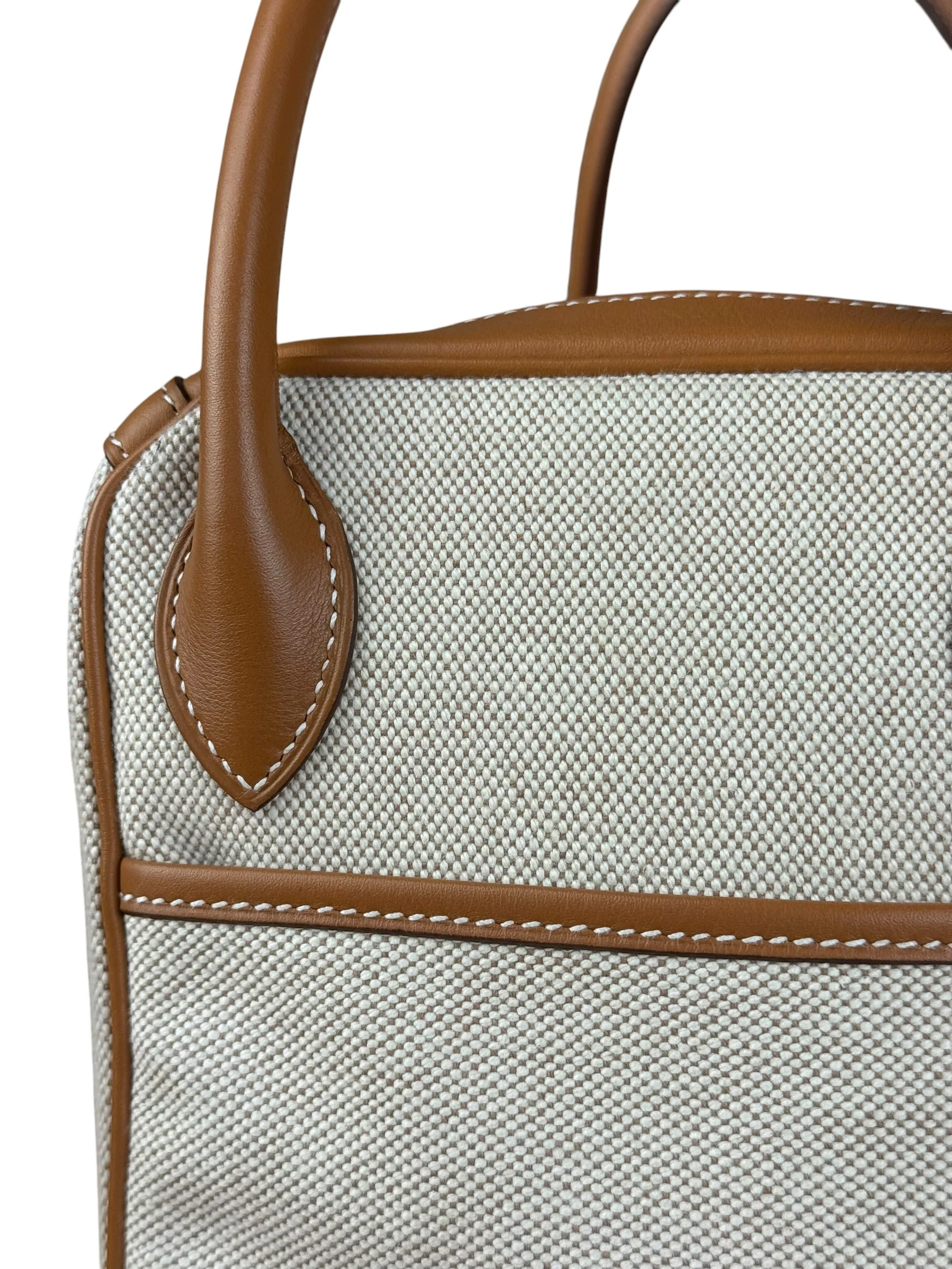 Hermes Toile Swift Canvas/Leather Lindy 30 Beige/Brown 2007 - Image 12