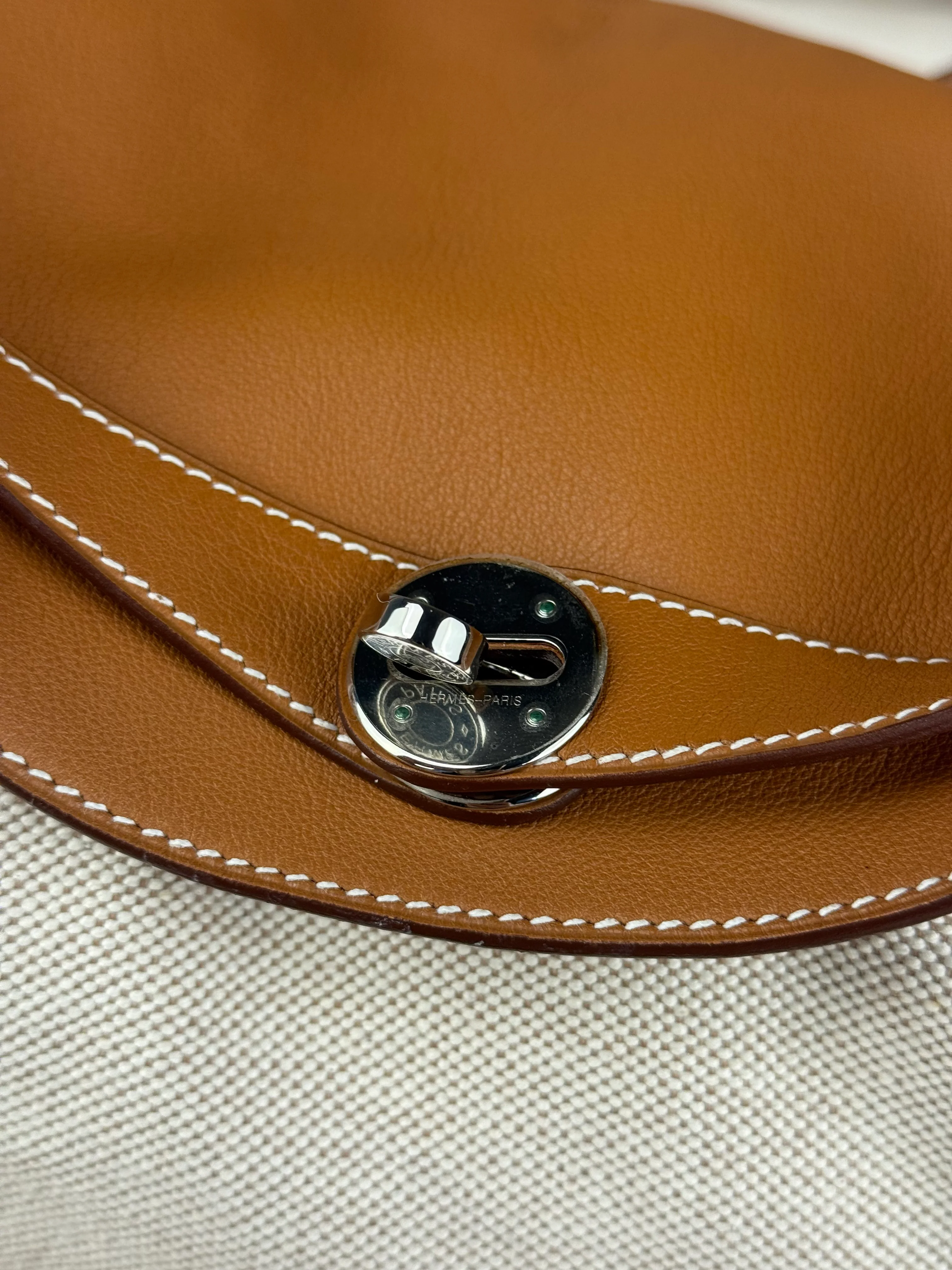 Hermes Toile Swift Canvas/Leather Lindy 30 Beige/Brown 2007 - Image 20