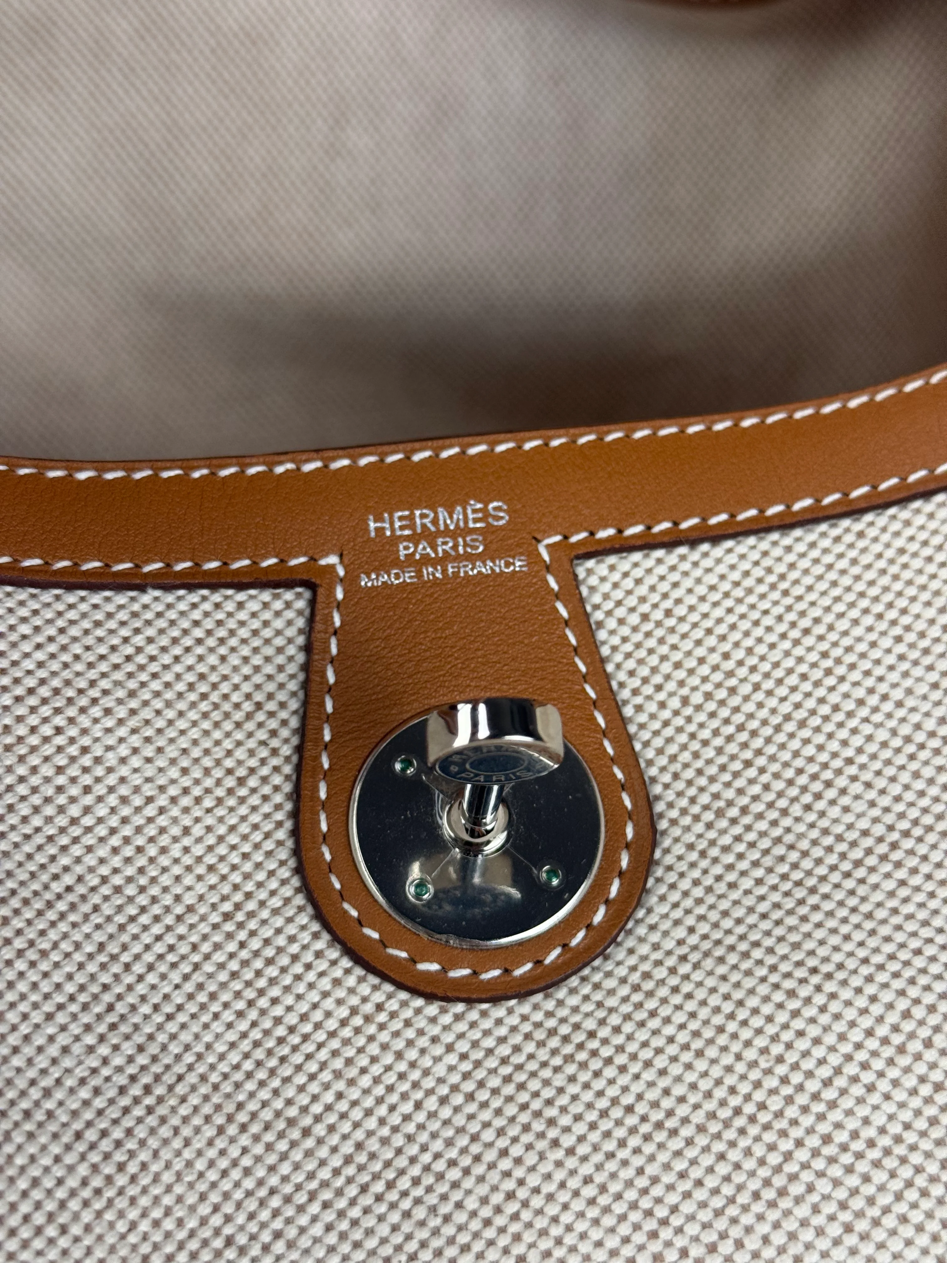 Hermes Toile Swift Canvas/Leather Lindy 30 Beige/Brown 2007 - Image 21