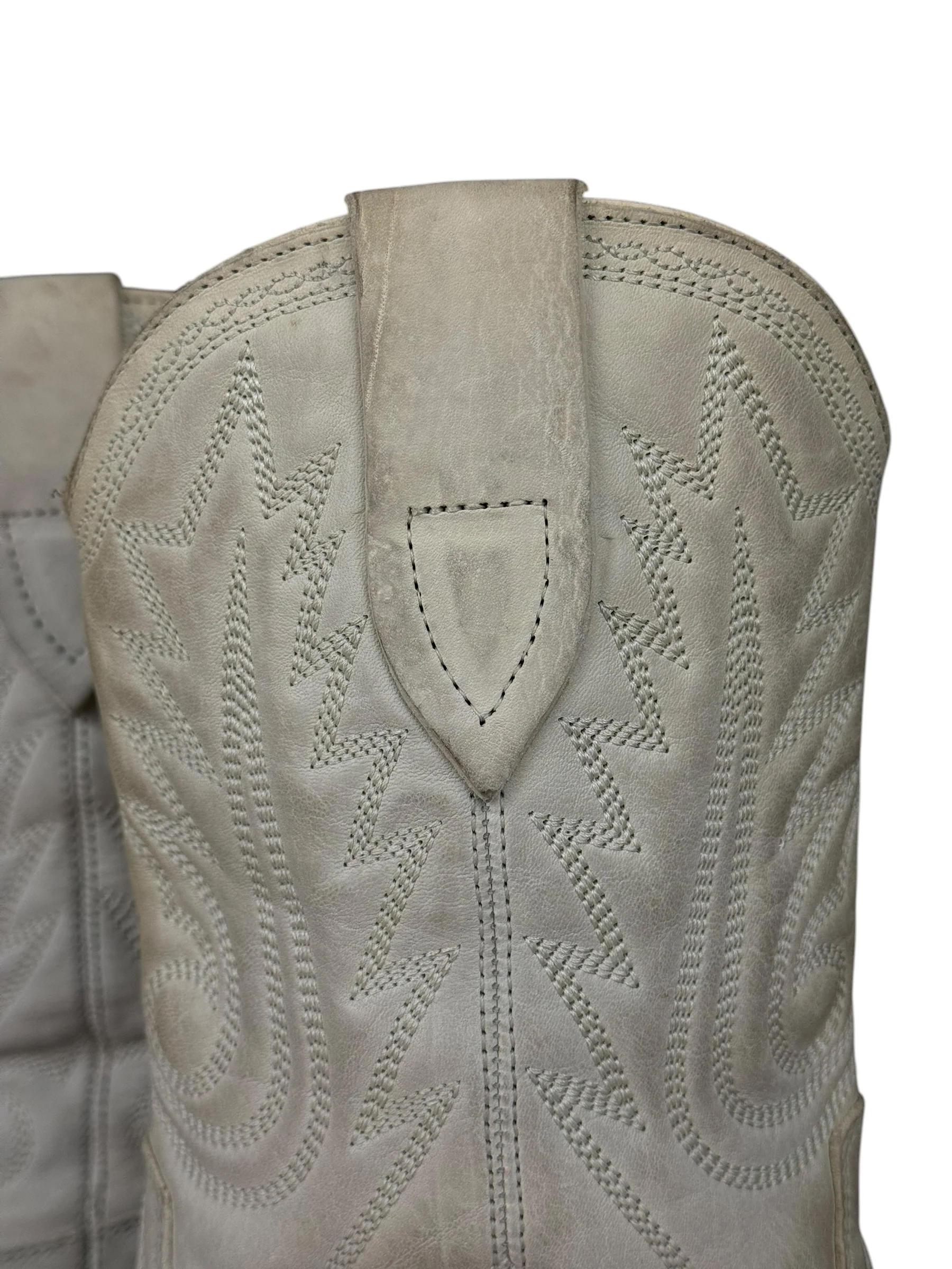 Isabel Marant White Distress Leather Western Boots - Image 13