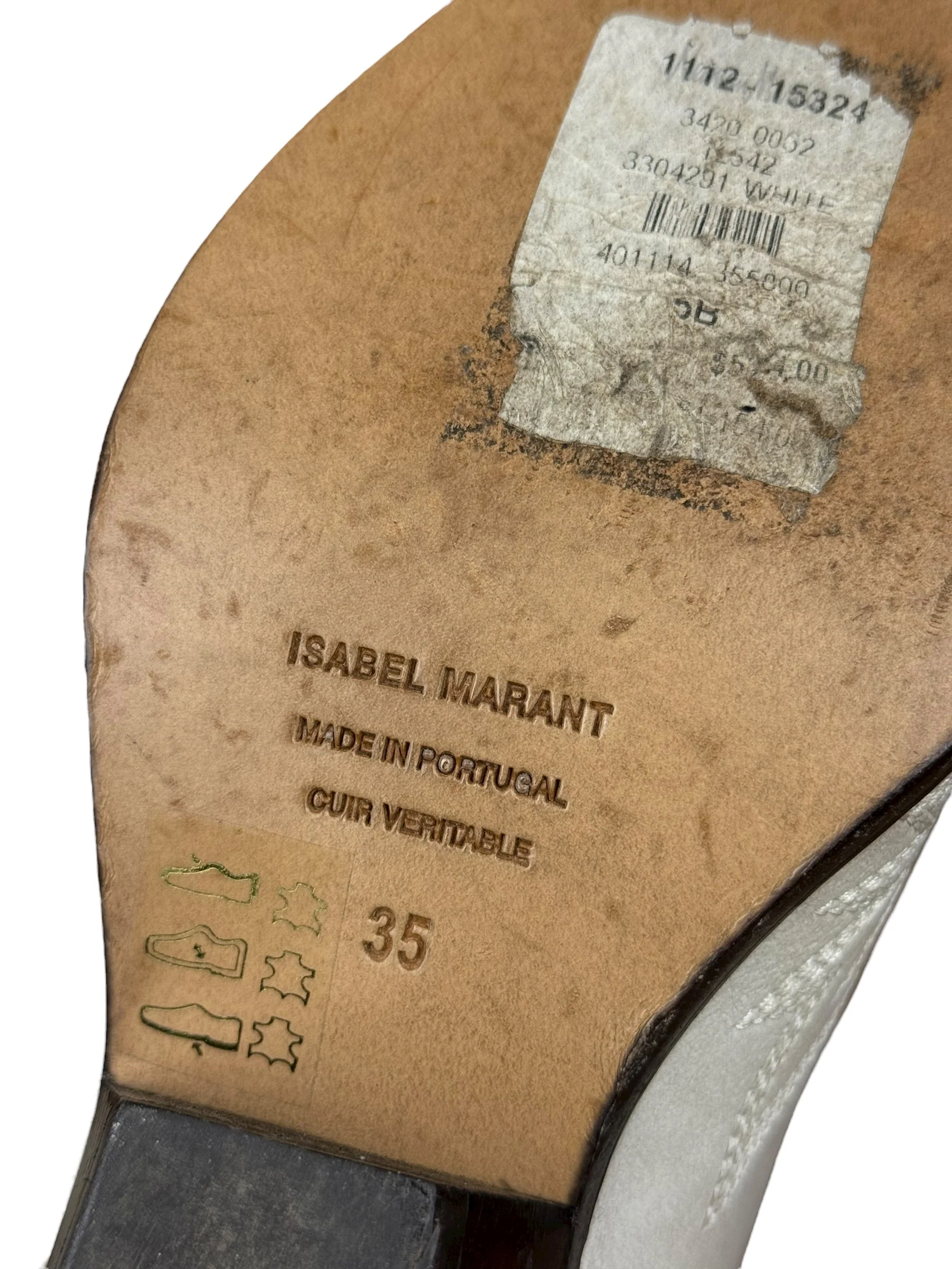 Isabel Marant White Distress Leather Western Boots - Image 16