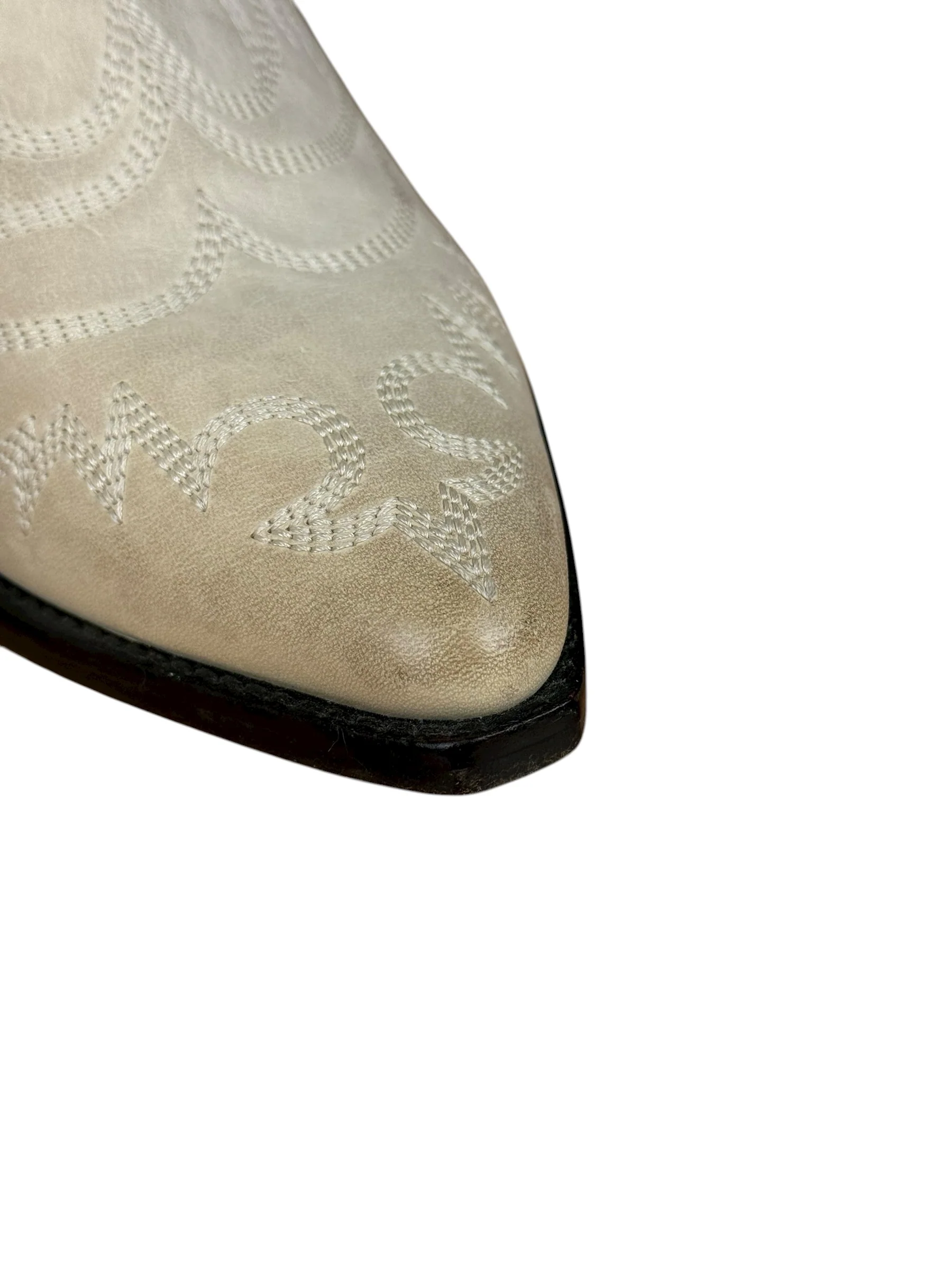 Isabel Marant White Distress Leather Western Boots - Image 8