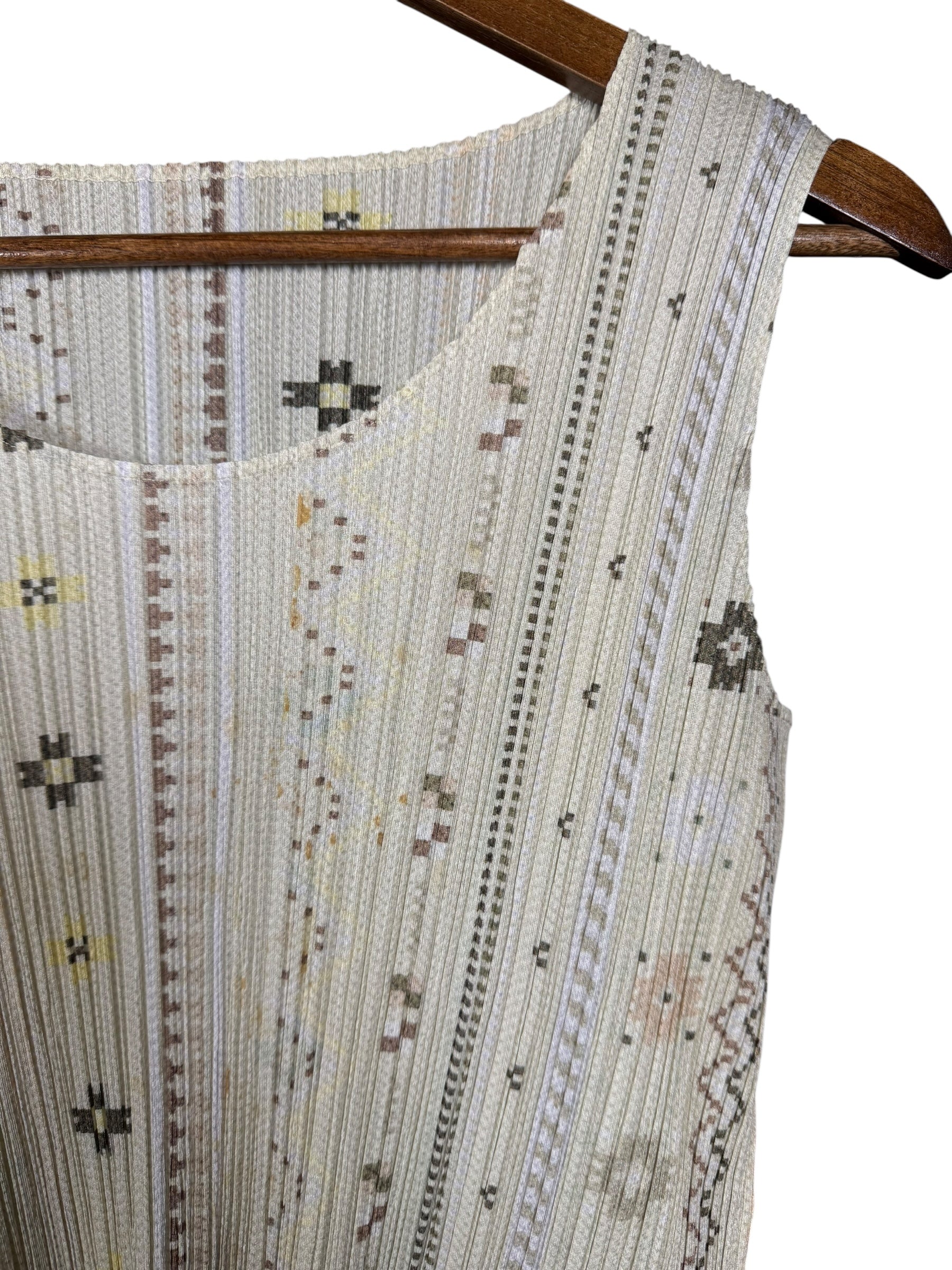 Issey Miyake Pleats Please Patterned Sleeveless Top - Image 3