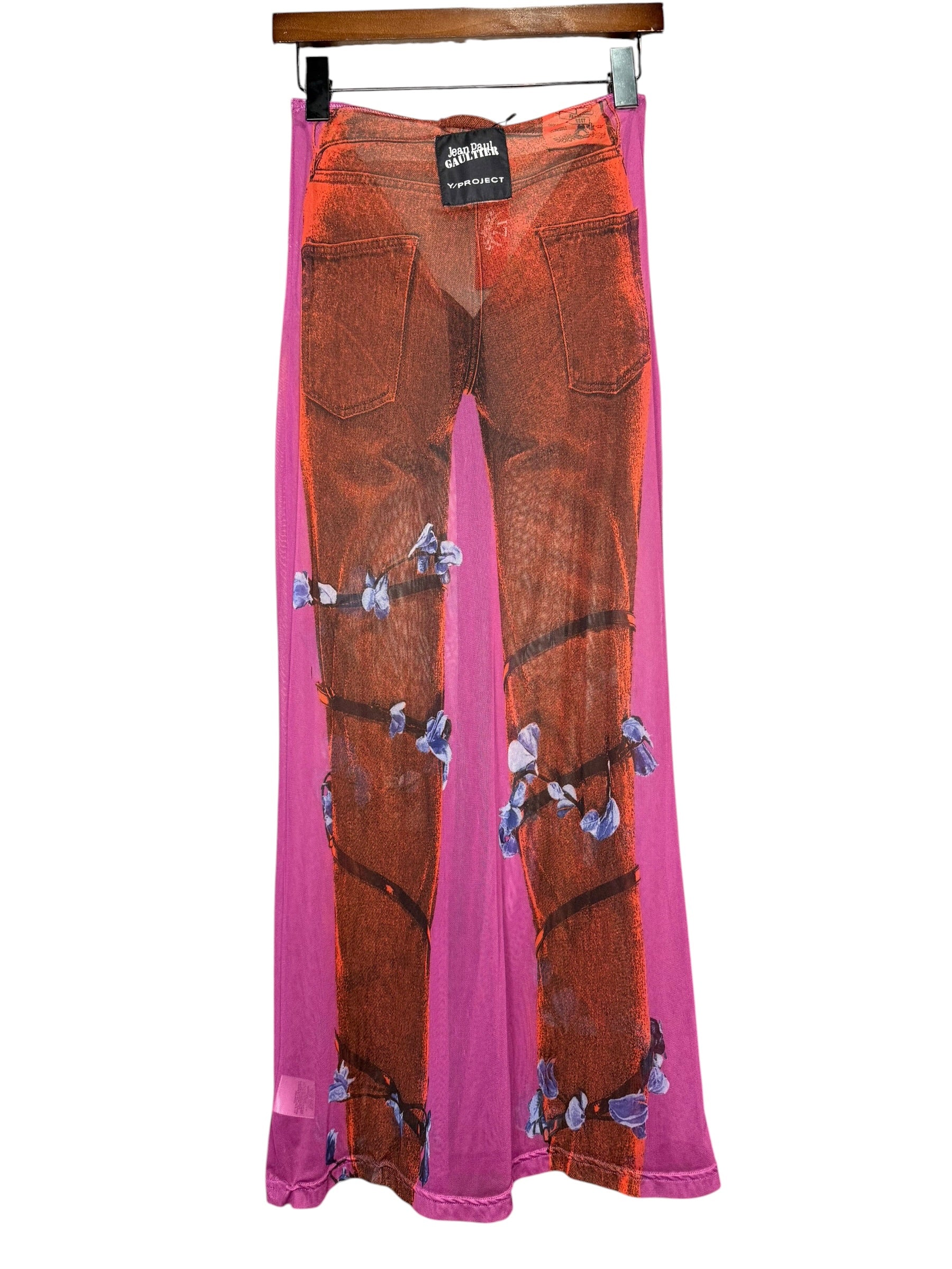 Jean Paul Gaultier x Y Project Printed Mesh Skirt - Image 4