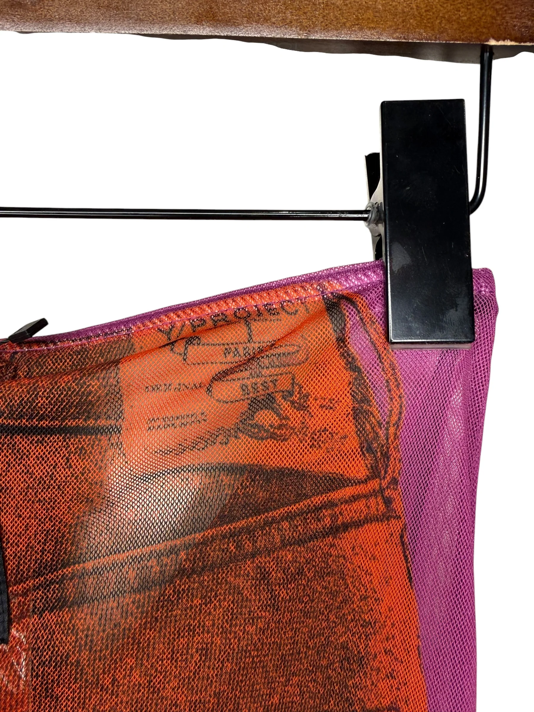 Jean Paul Gaultier x Y Project Printed Mesh Skirt - Image 7