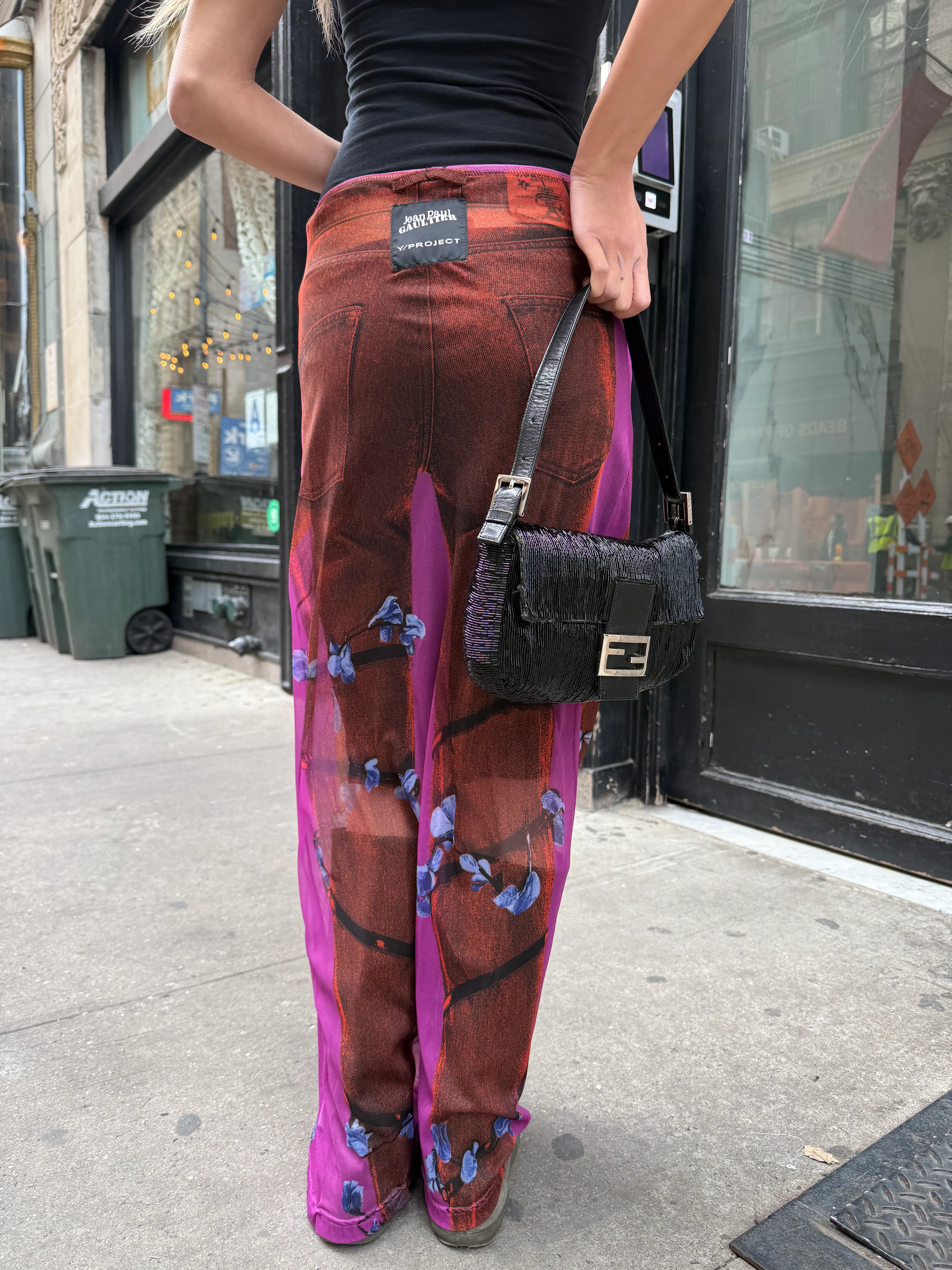 Jean Paul Gaultier x Y Project Printed Mesh Skirt - Image 8