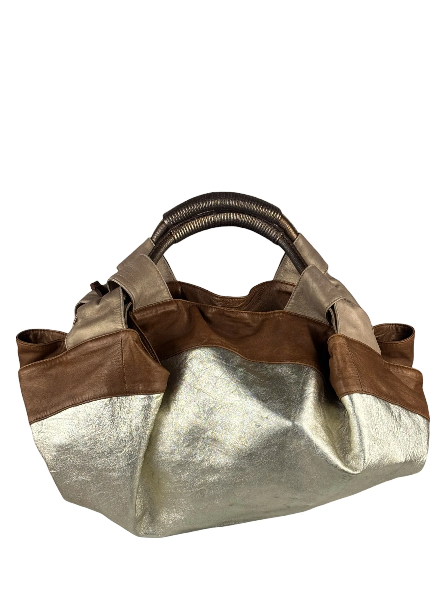 Loewe Gold/Bronze Leather Nappa Aire Handbag - Image 3