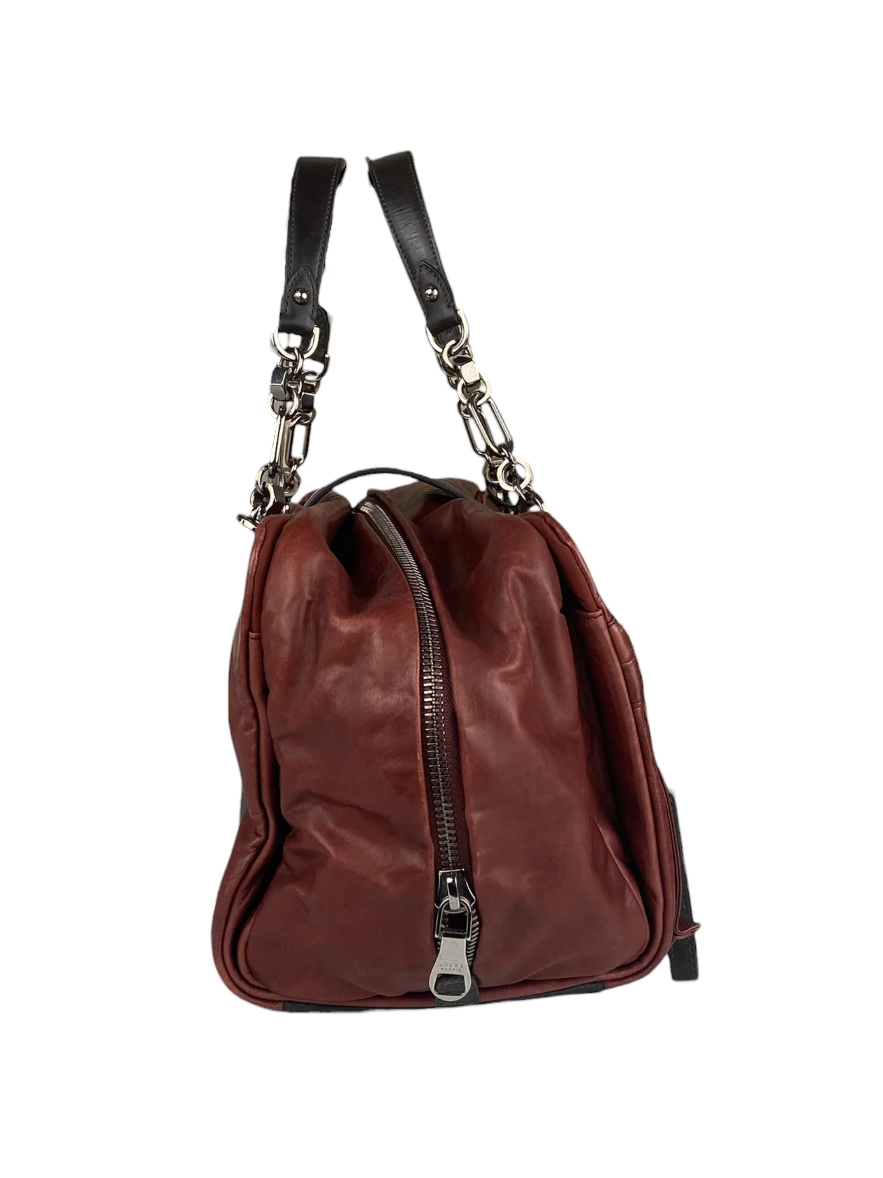 Loewe Vintage Maroon Roller Shoulder Bag - Image 4