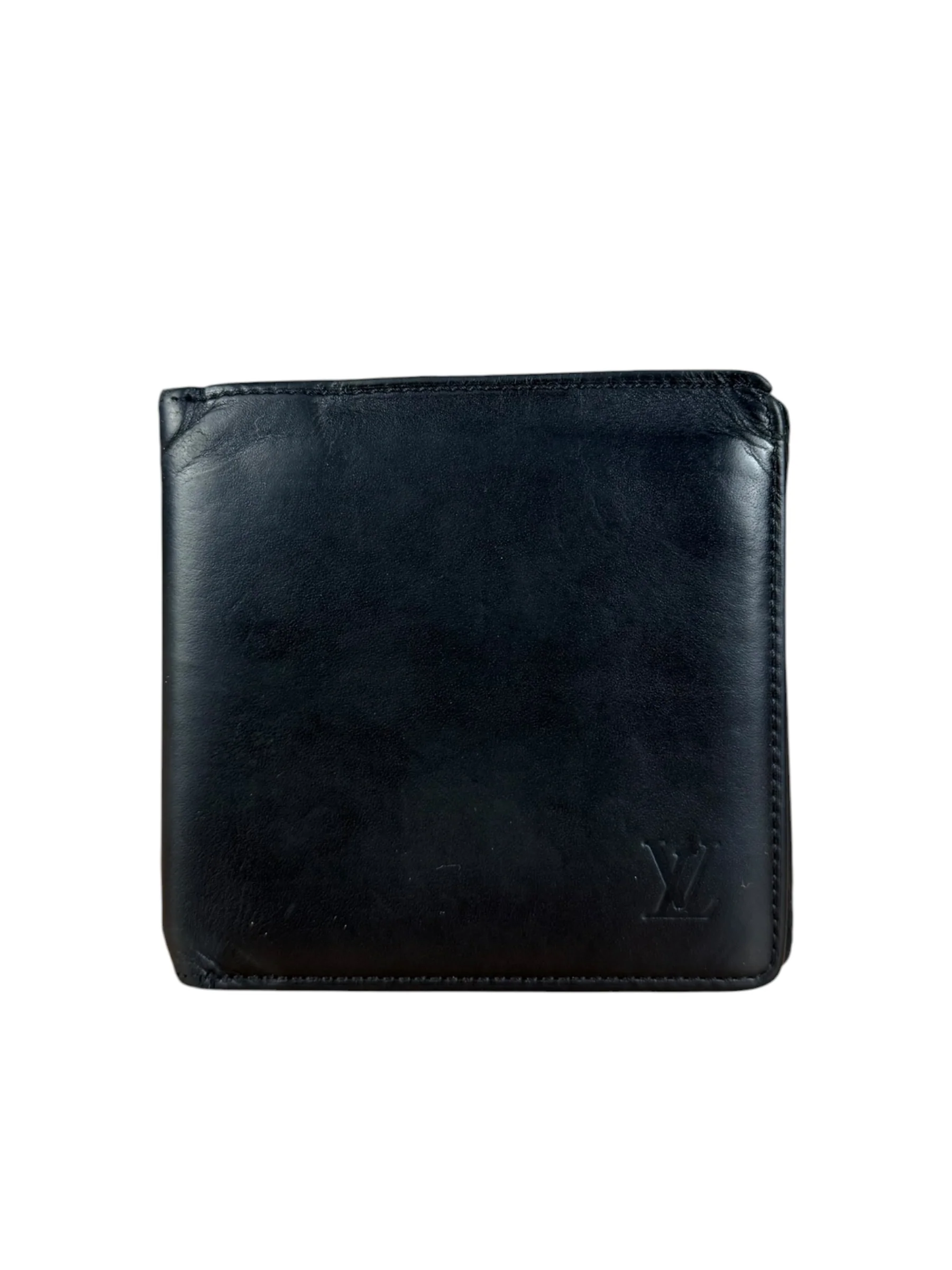 Louis Vuitton Black Leather Bi-Fold Wallet