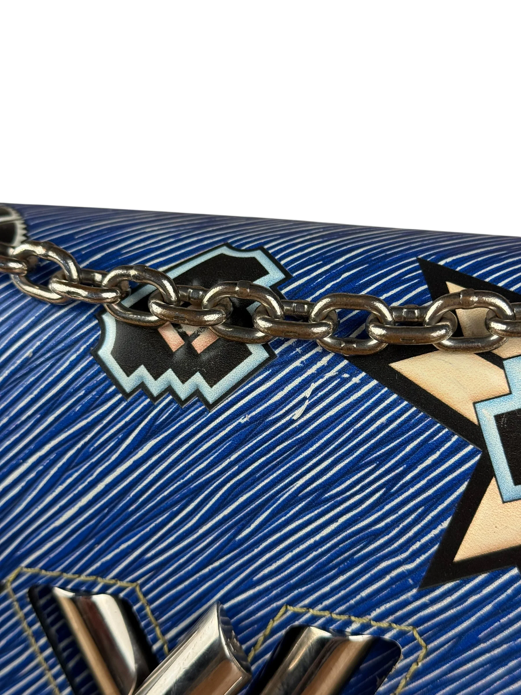 Louis Vuitton Blue Aztec Epi Leather Twist MM Bag - Image 4