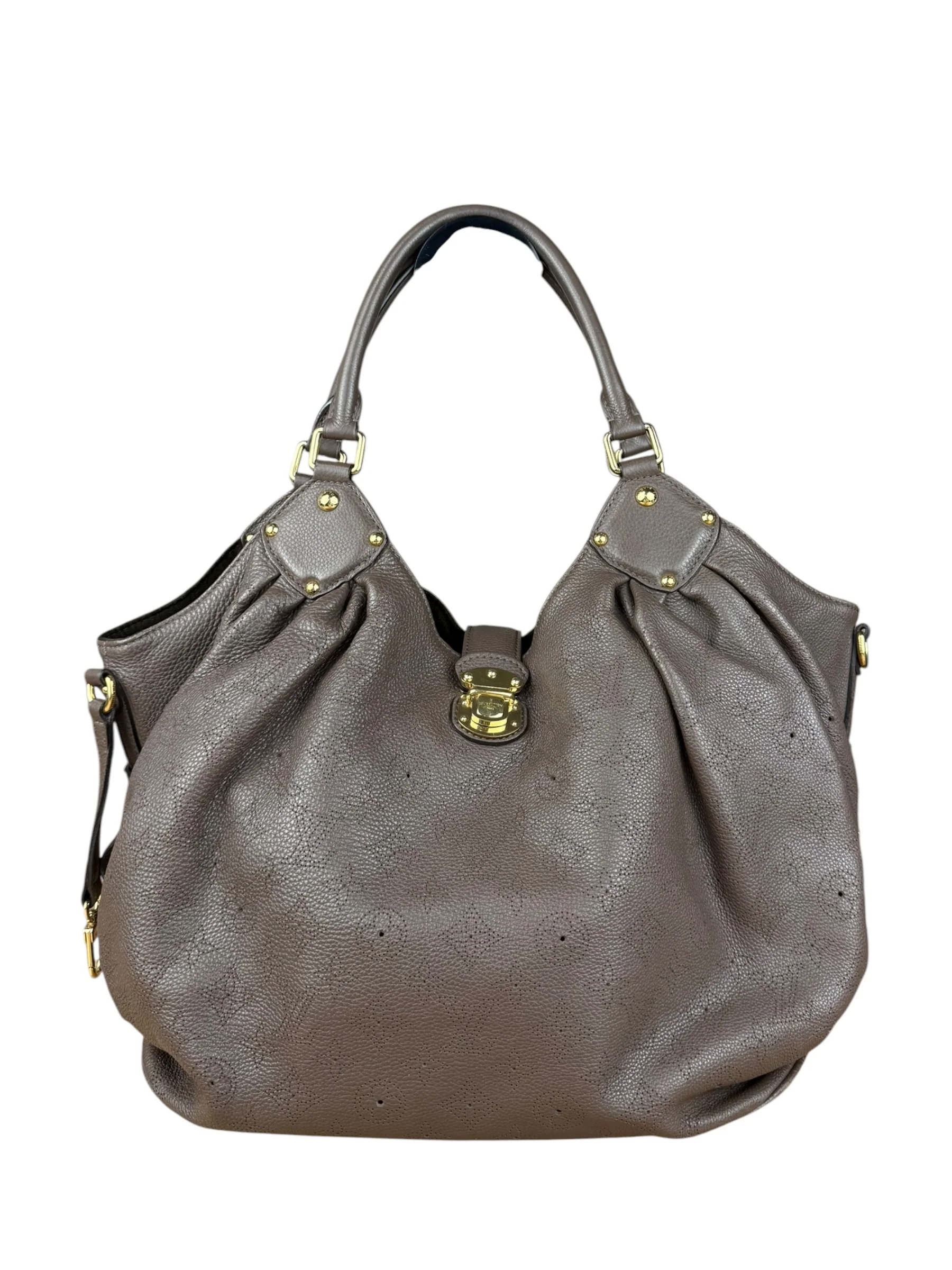 Louis Vuitton Brown Leather Mahina Hobo Bag