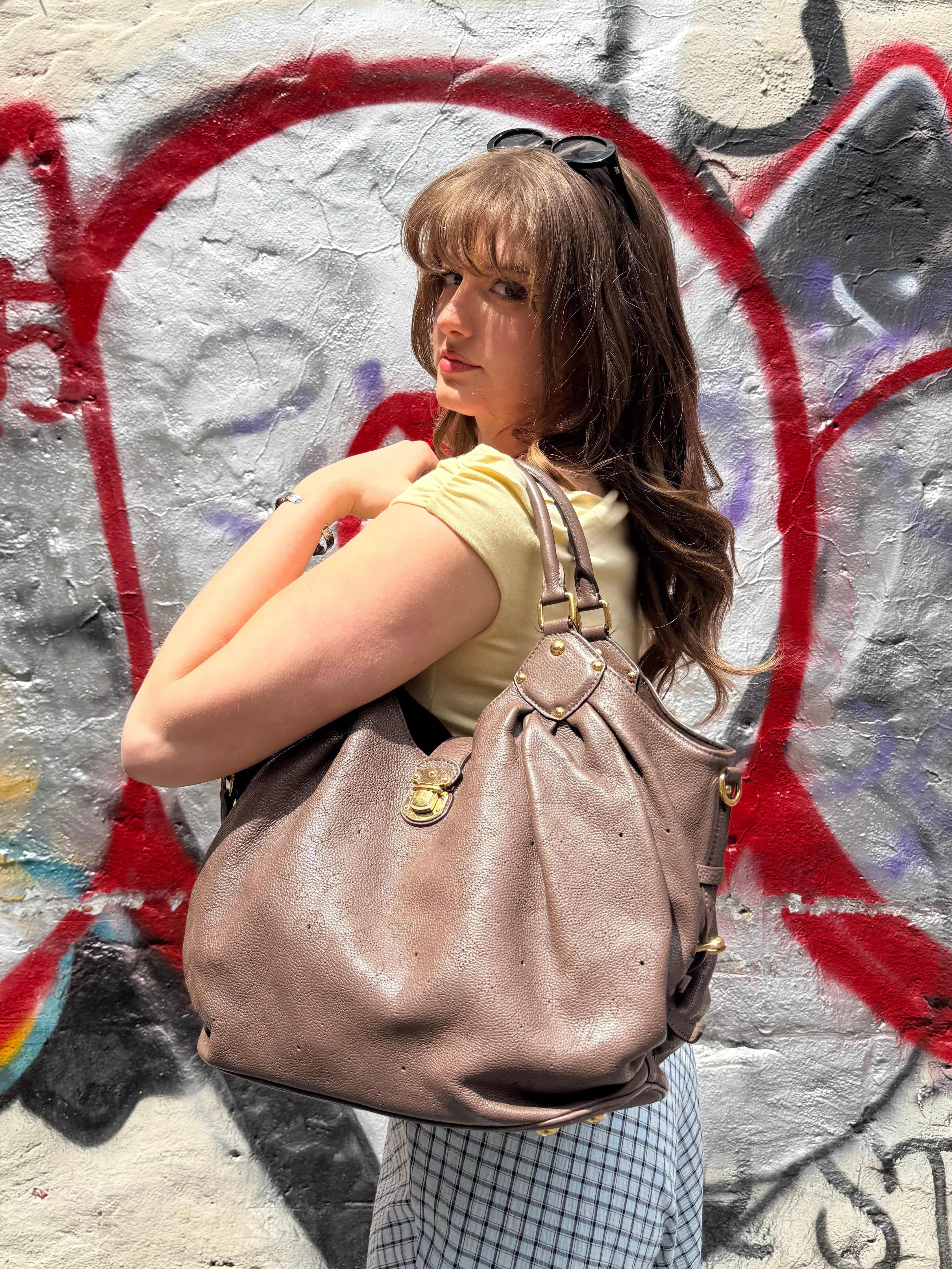 Louis Vuitton Brown Leather Mahina Hobo Bag - Image 2