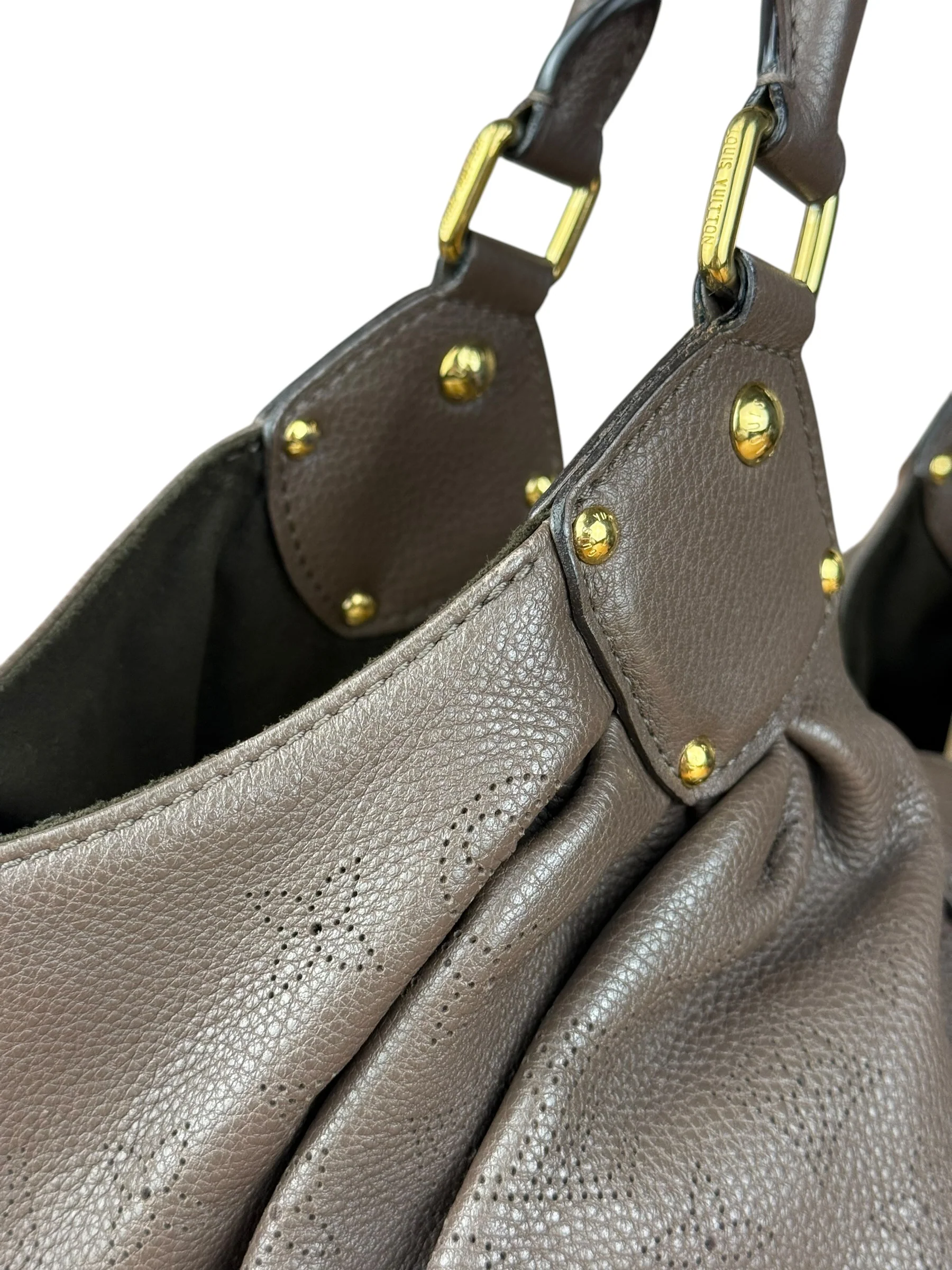 Louis Vuitton Brown Leather Mahina Hobo Bag - Image 8