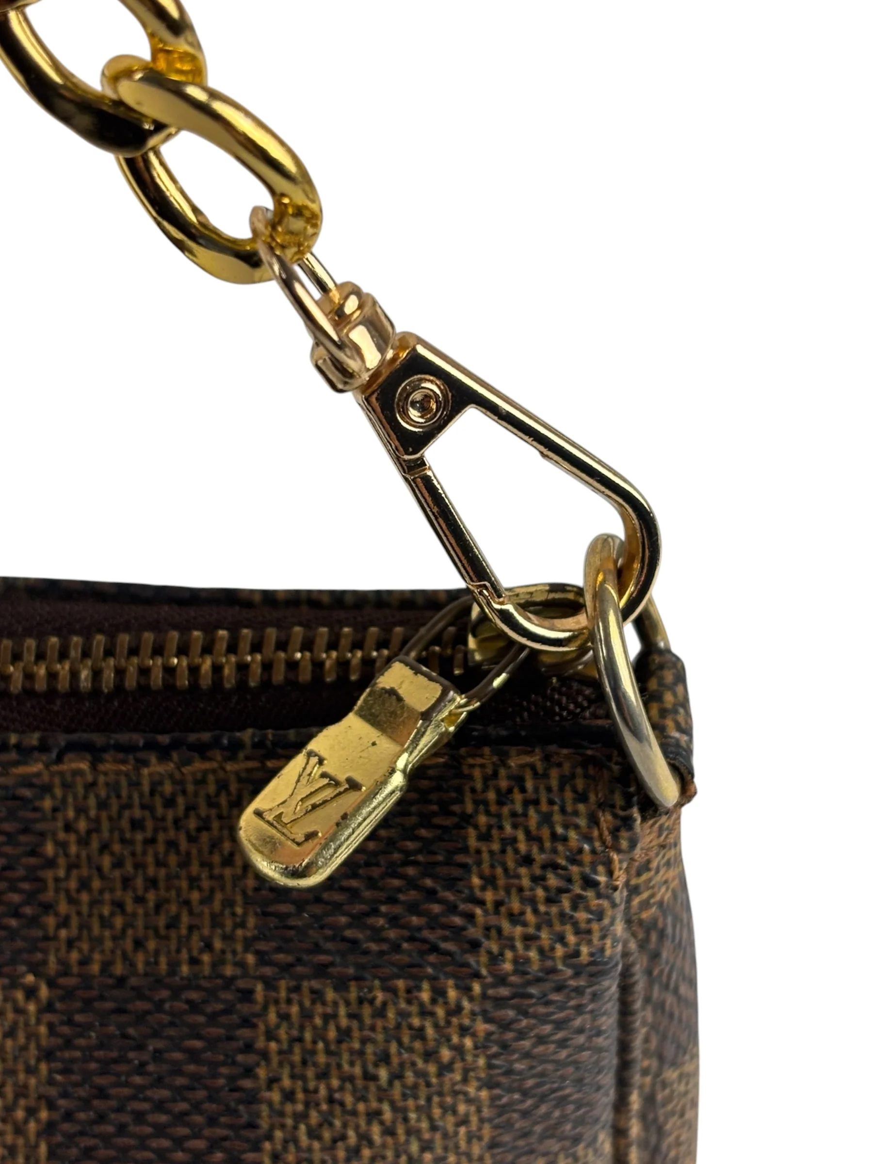 Louis Vuitton Damier Ebene Mini Pochette (Replacement Chain) - Image 6